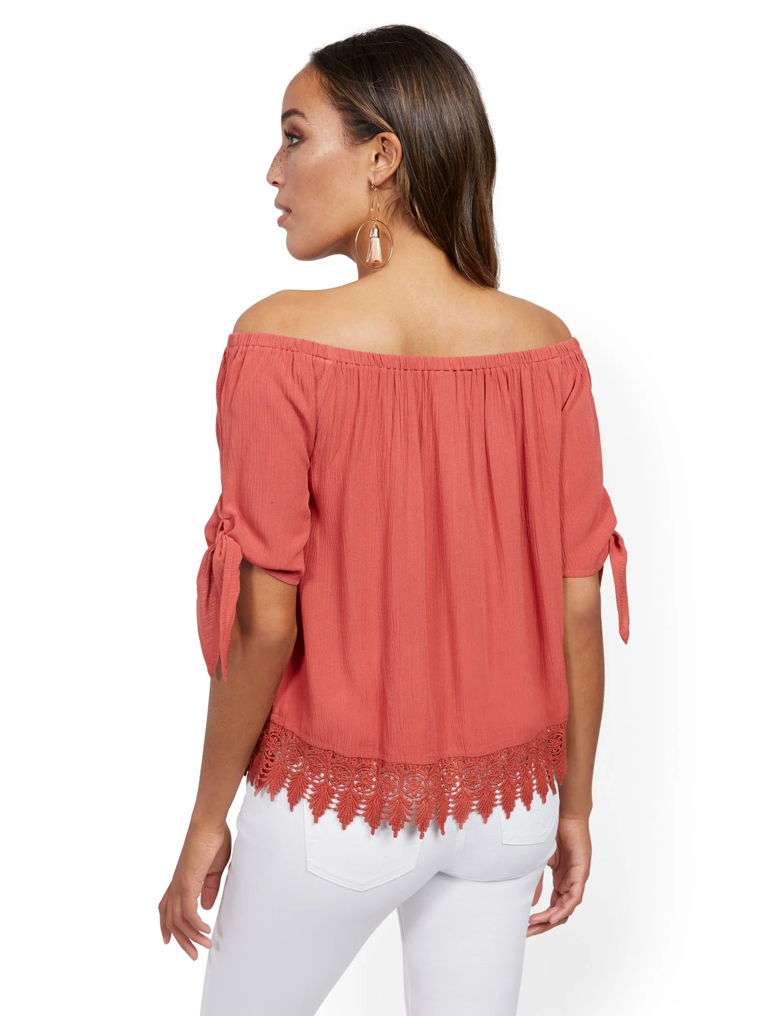 Crochet-Trim Off-The-Shoulder Top - Image 6