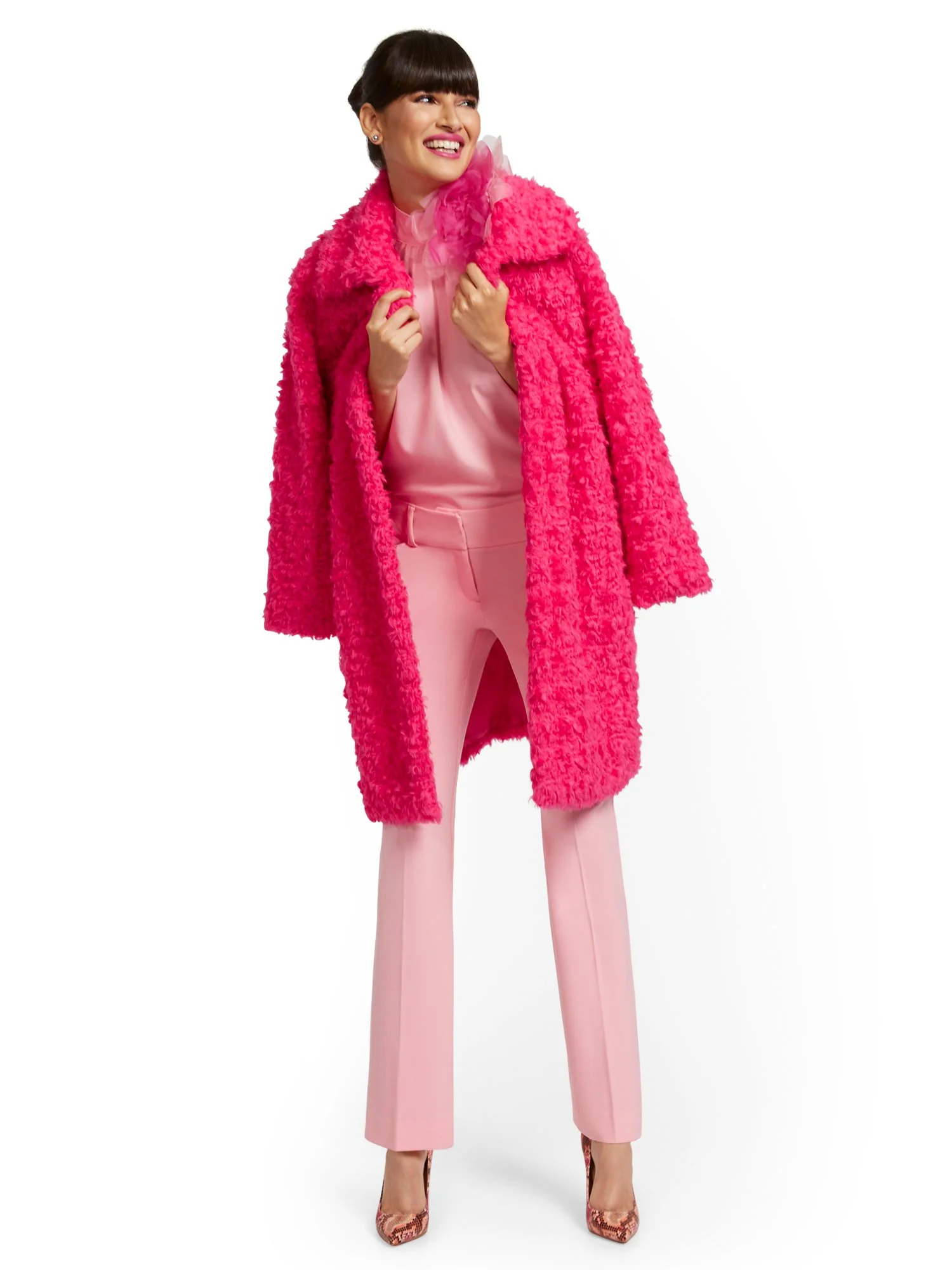 Curly Faux-Fur Coat - Image 5