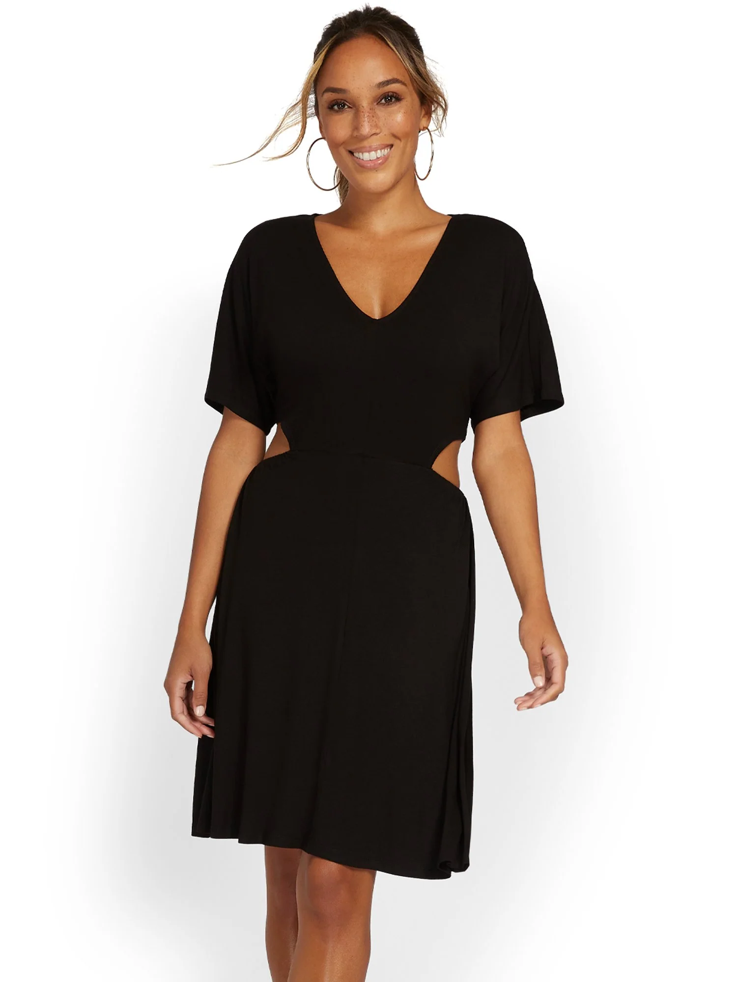 Cut-Out Knit Mini Dress