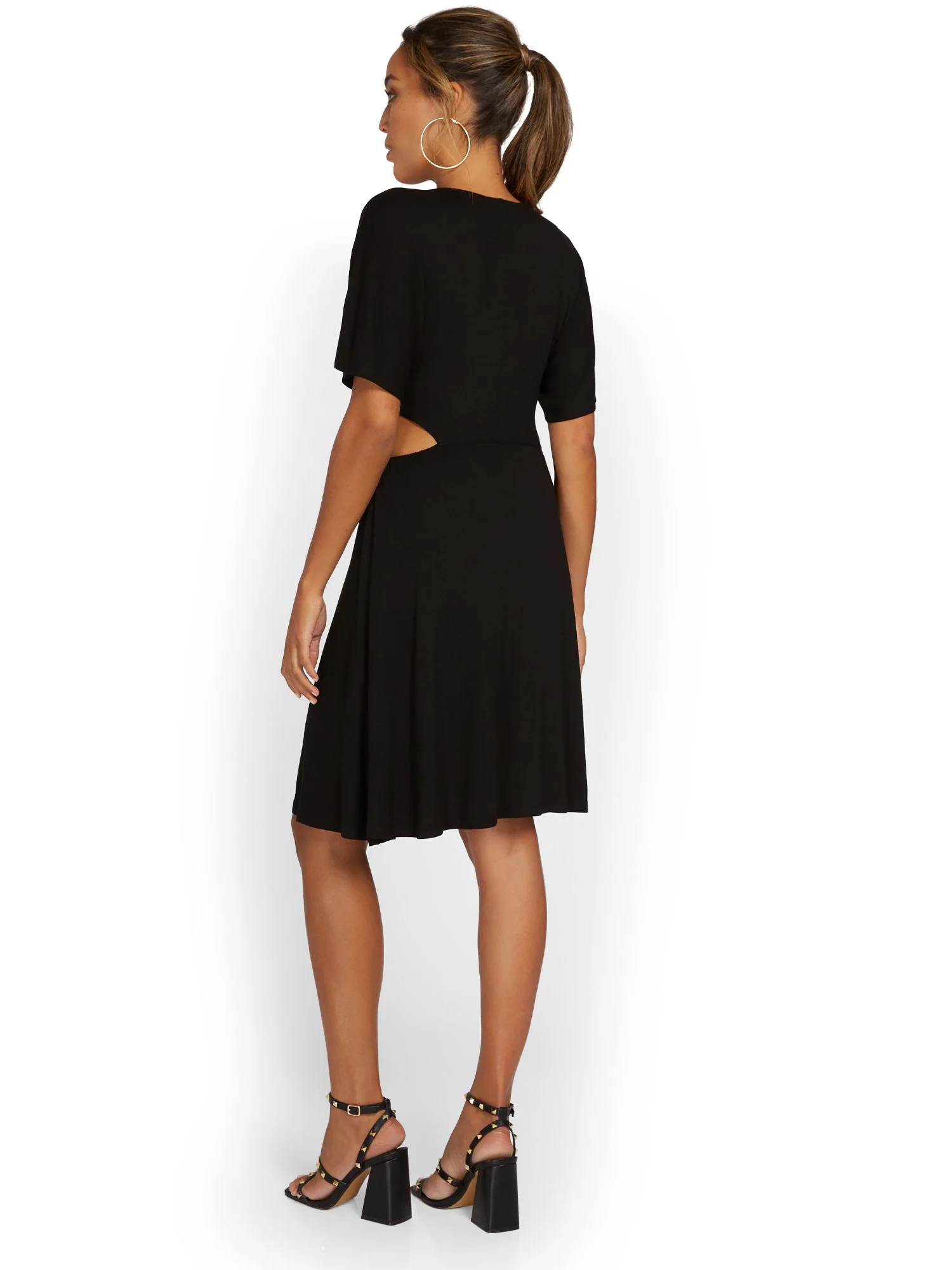 Cut-Out Knit Mini Dress - Image 3