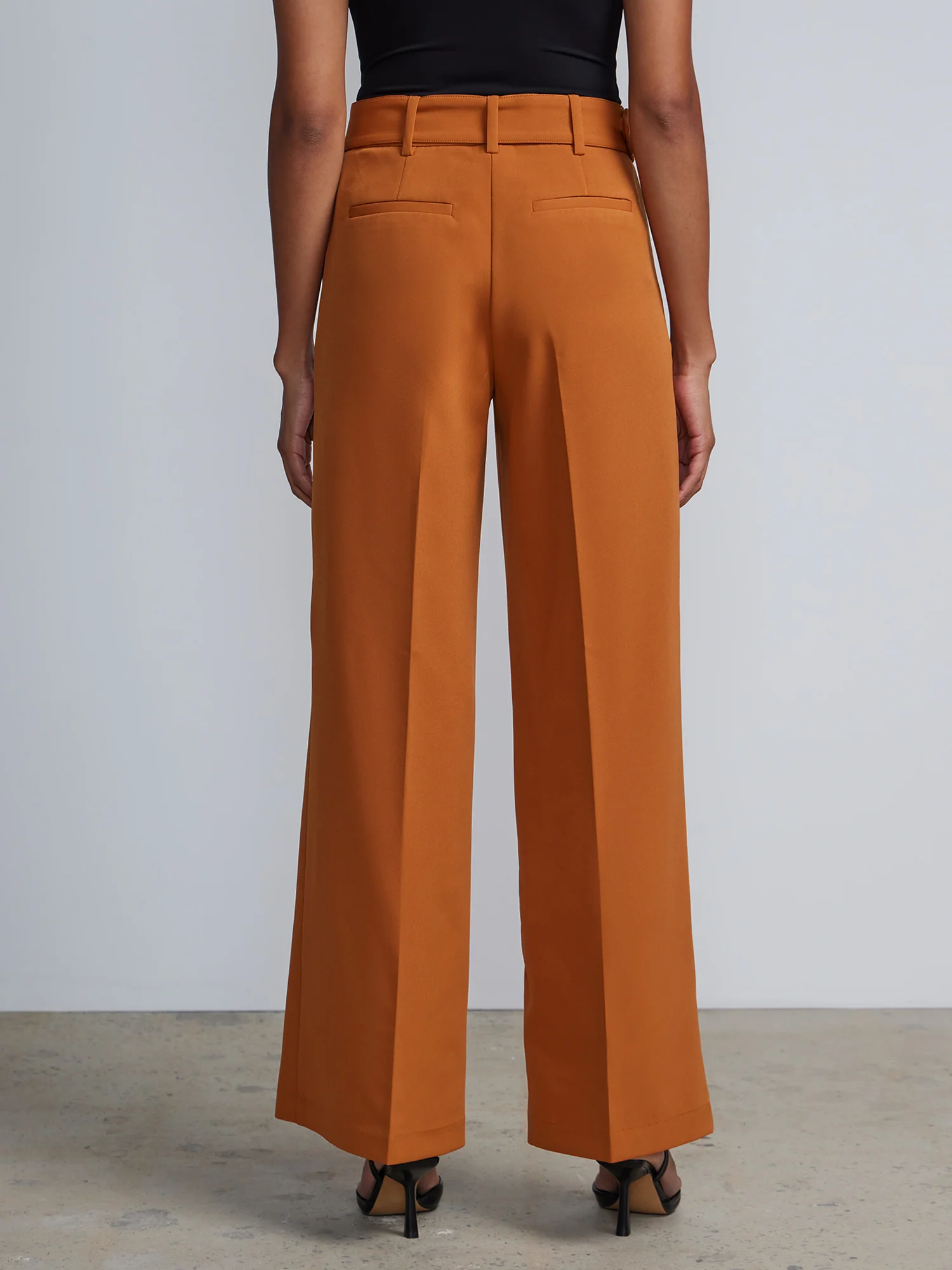 High Rise D-Ring Belt Wide Leg Pants - Image 8