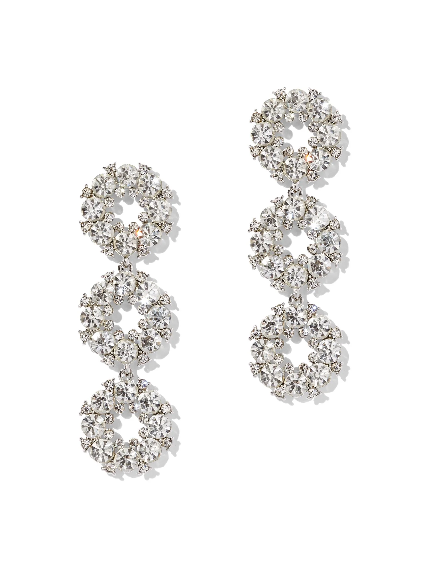 Dazzling Silvertone Drop Earring