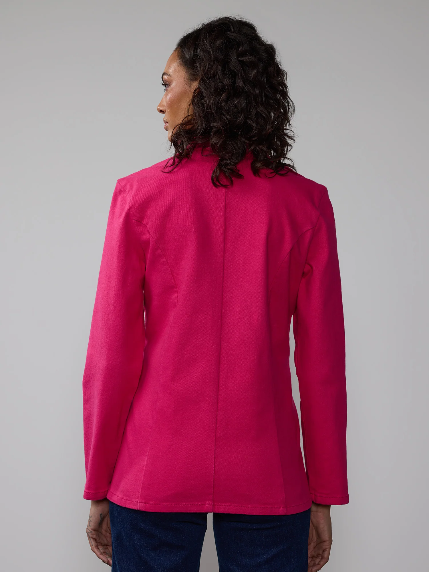 Notch Lapel Double Breasted Blazer - Image 3
