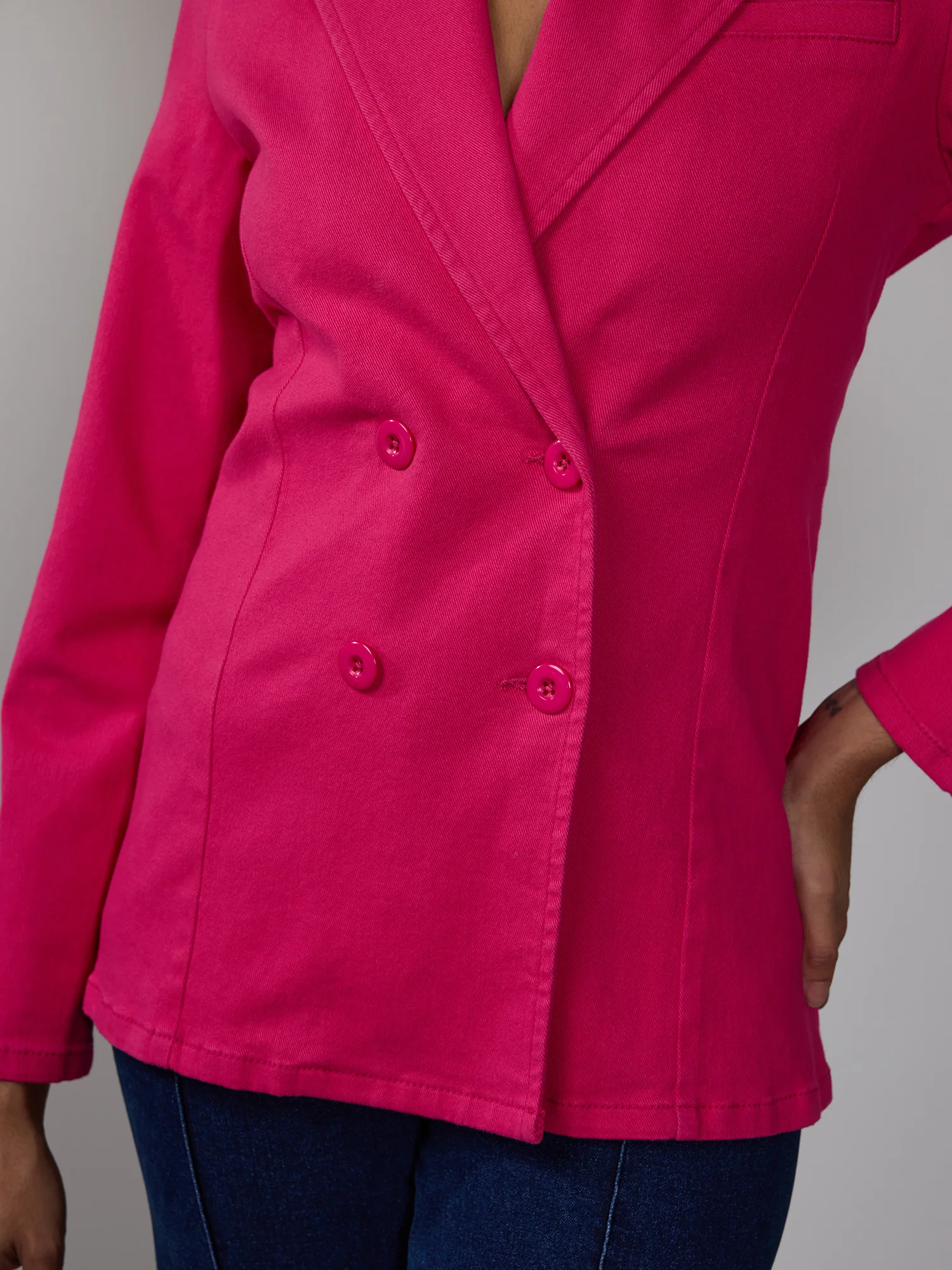 Notch Lapel Double Breasted Blazer - Image 4