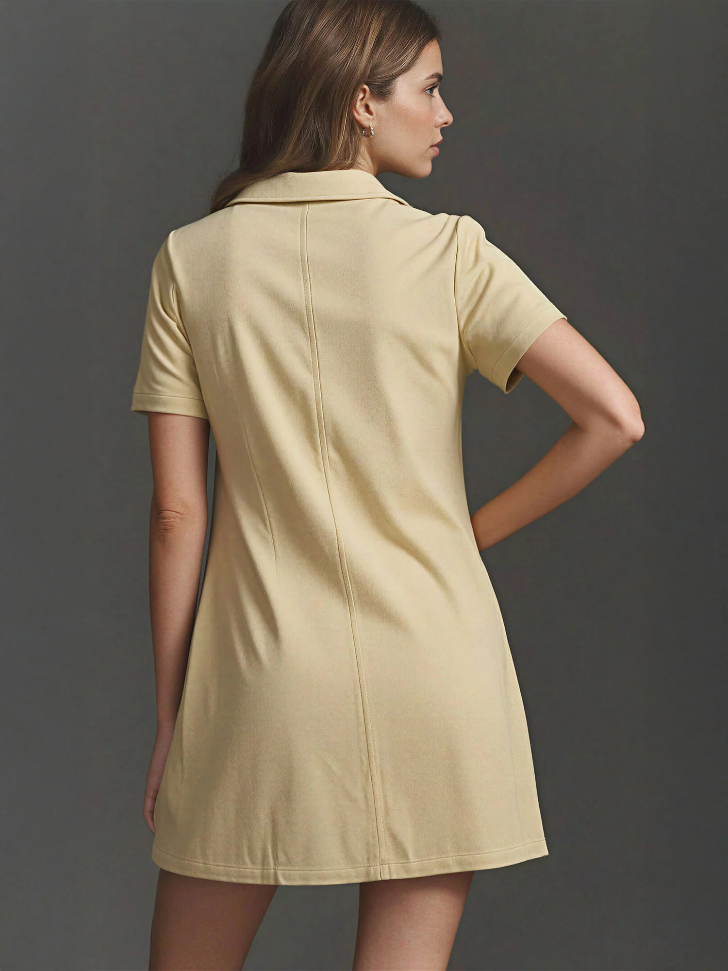 Denim A-Line Dress With Front Pockets - Image 5
