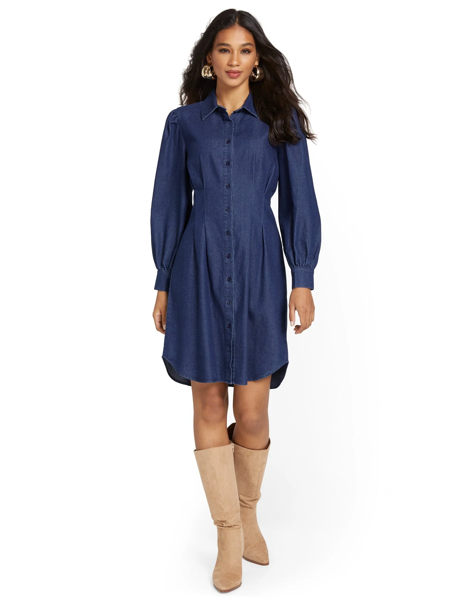 Denim Poplin Corset Dress - Image 4