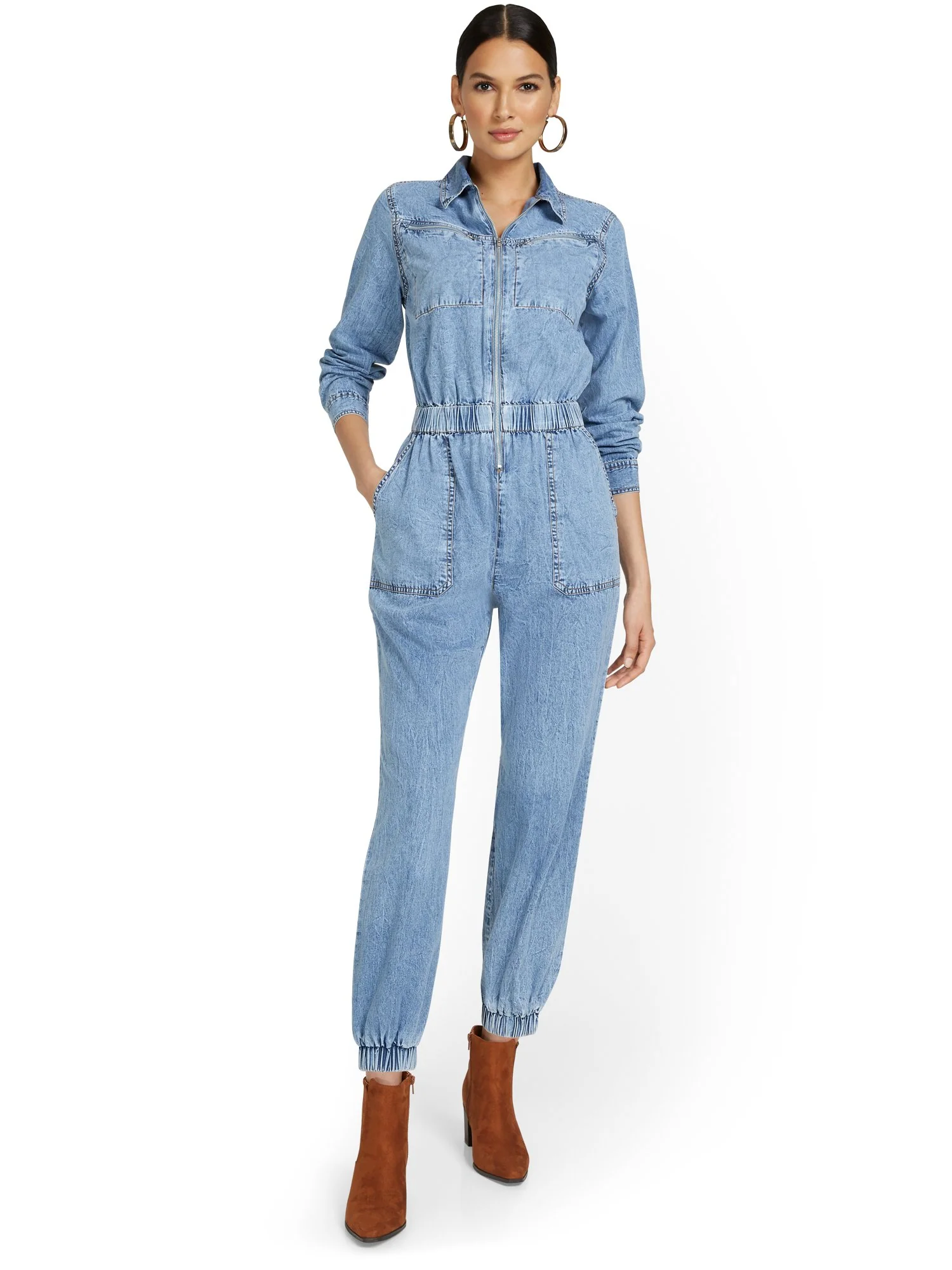 Denim Utility Jumpsuit - Image 2