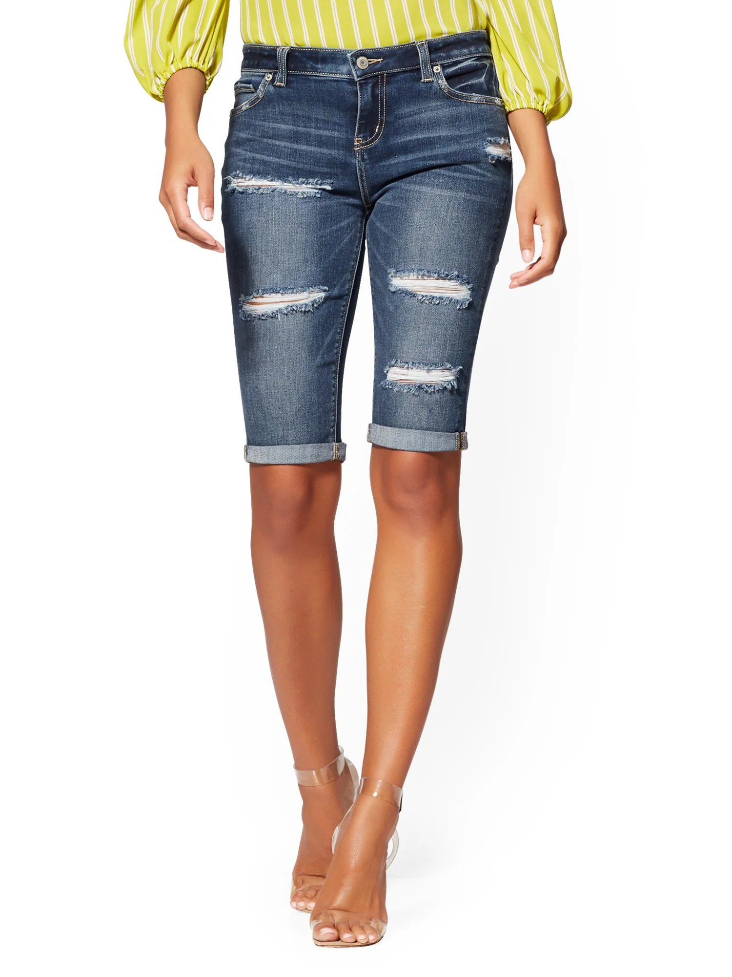 Destroyed 13 Inch Bermuda Short - Blue Oasis - Image 2