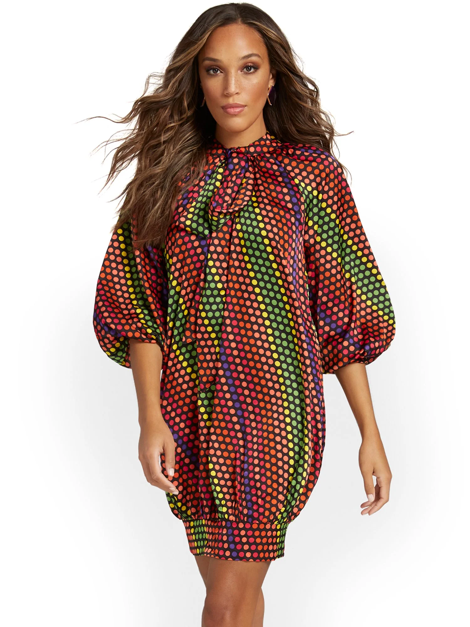 Dot-Print Bubble Dress