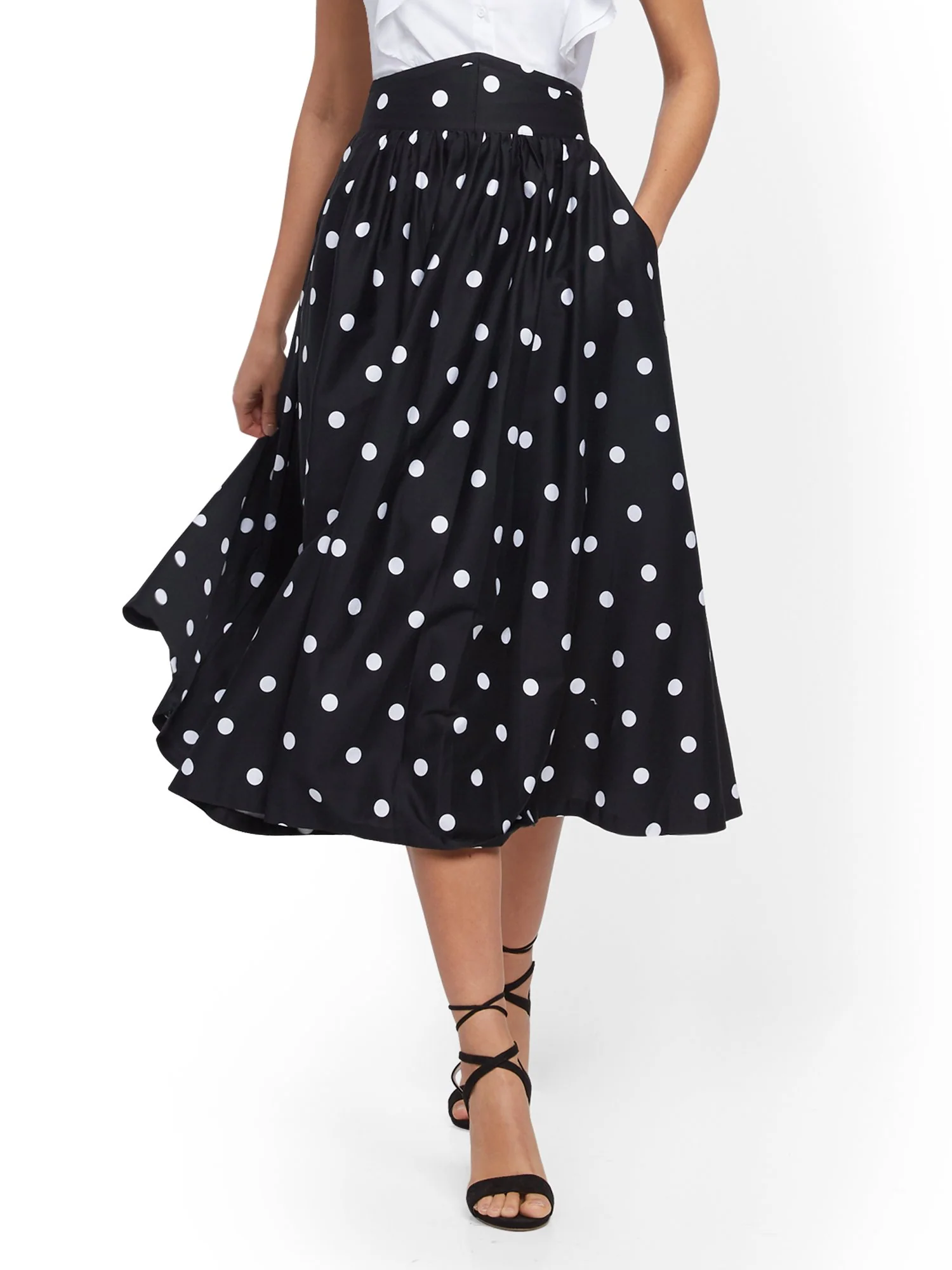 Dot-Print Full Skirt