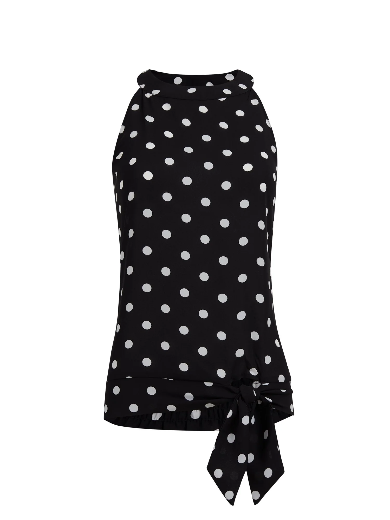 Dot-Print Halter Top