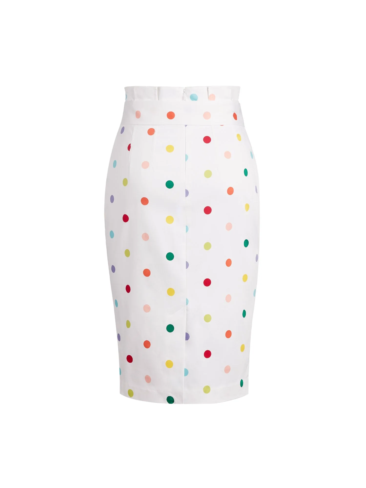 Dot-Print Paperbag-Waist Pencil Skirt - 7th Avenue - Image 3