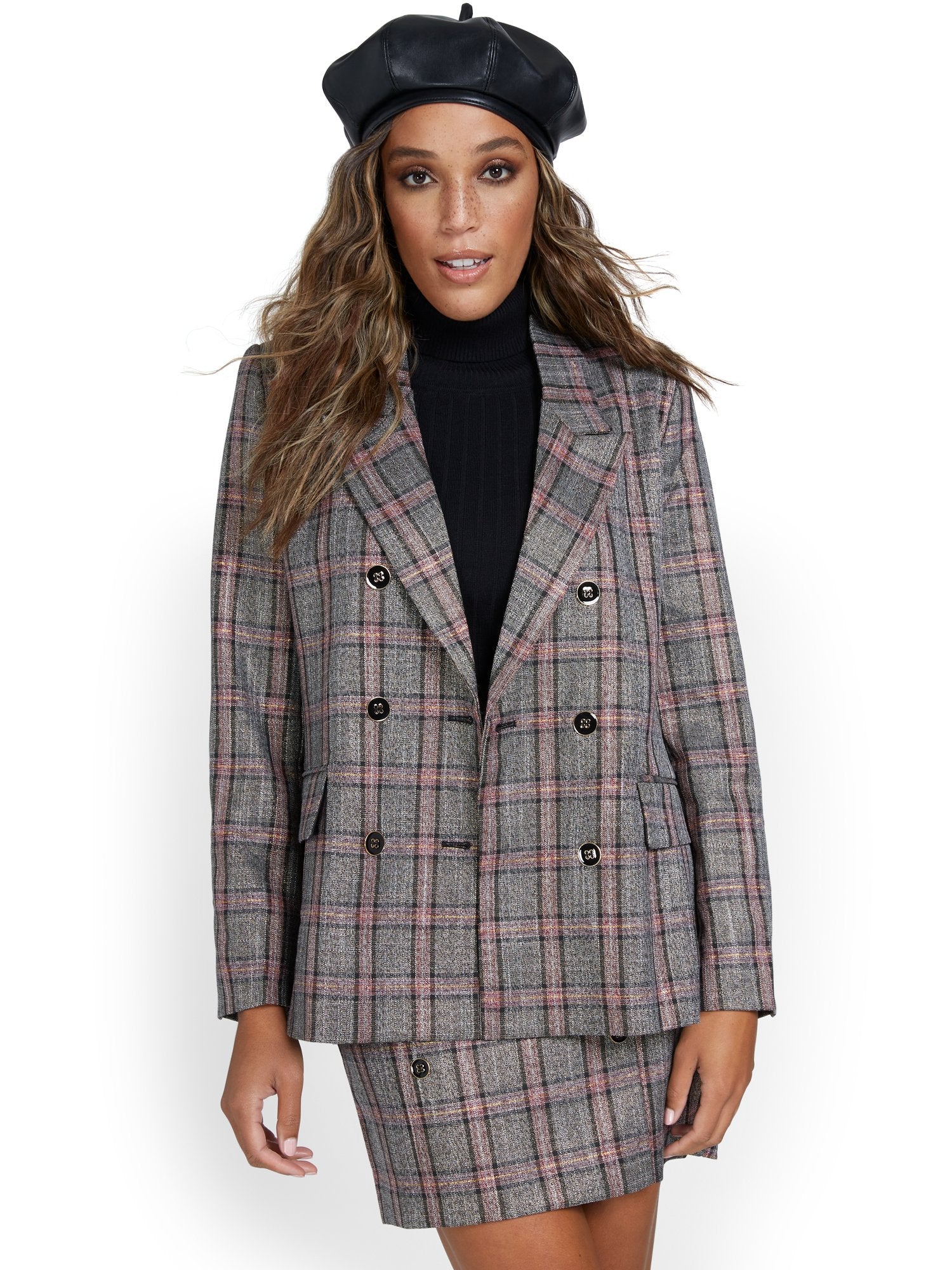 Double-Breasted Plaid Jacket - Superflex