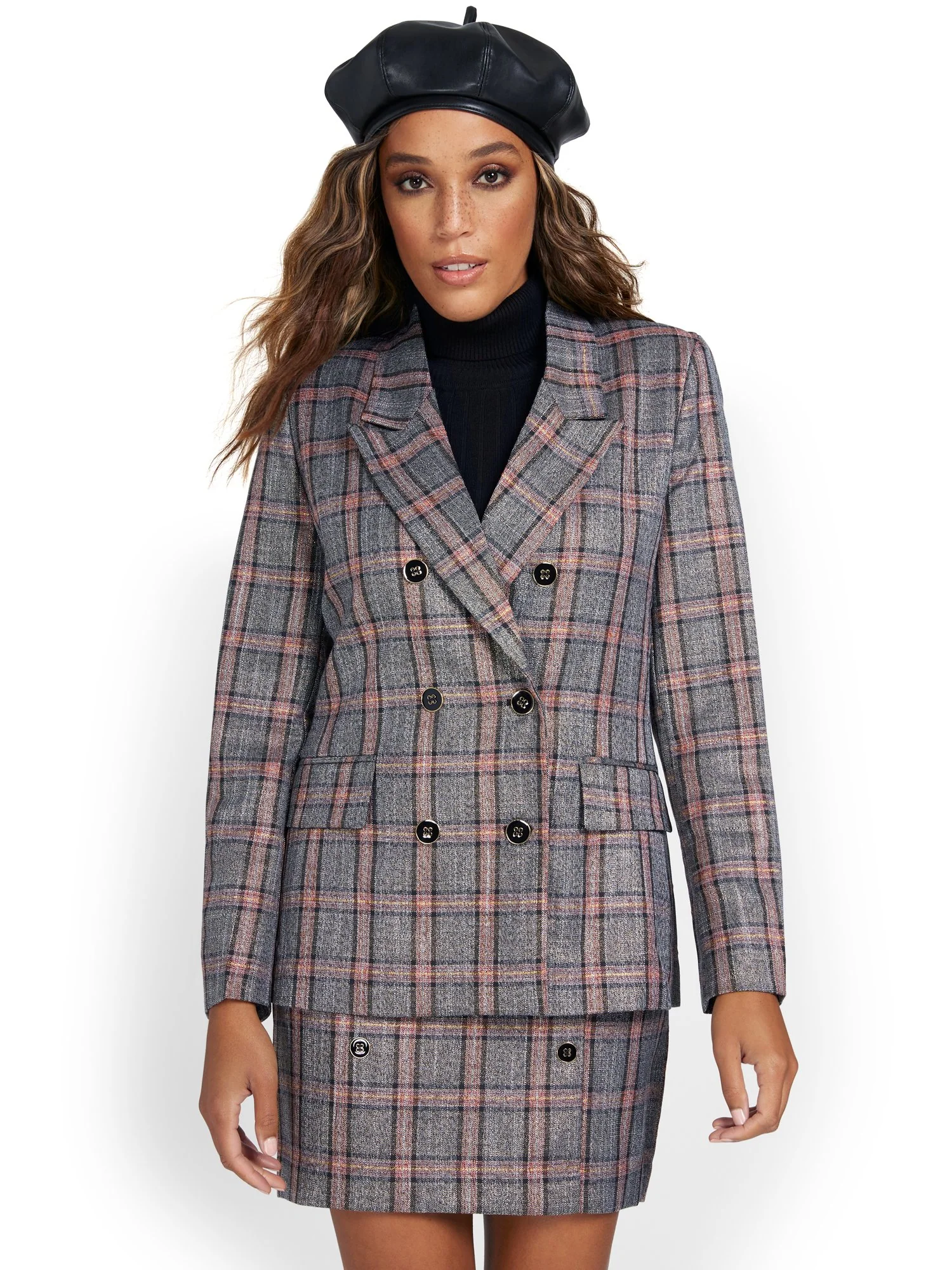 Double-Breasted Plaid Jacket - Superflex - Image 4