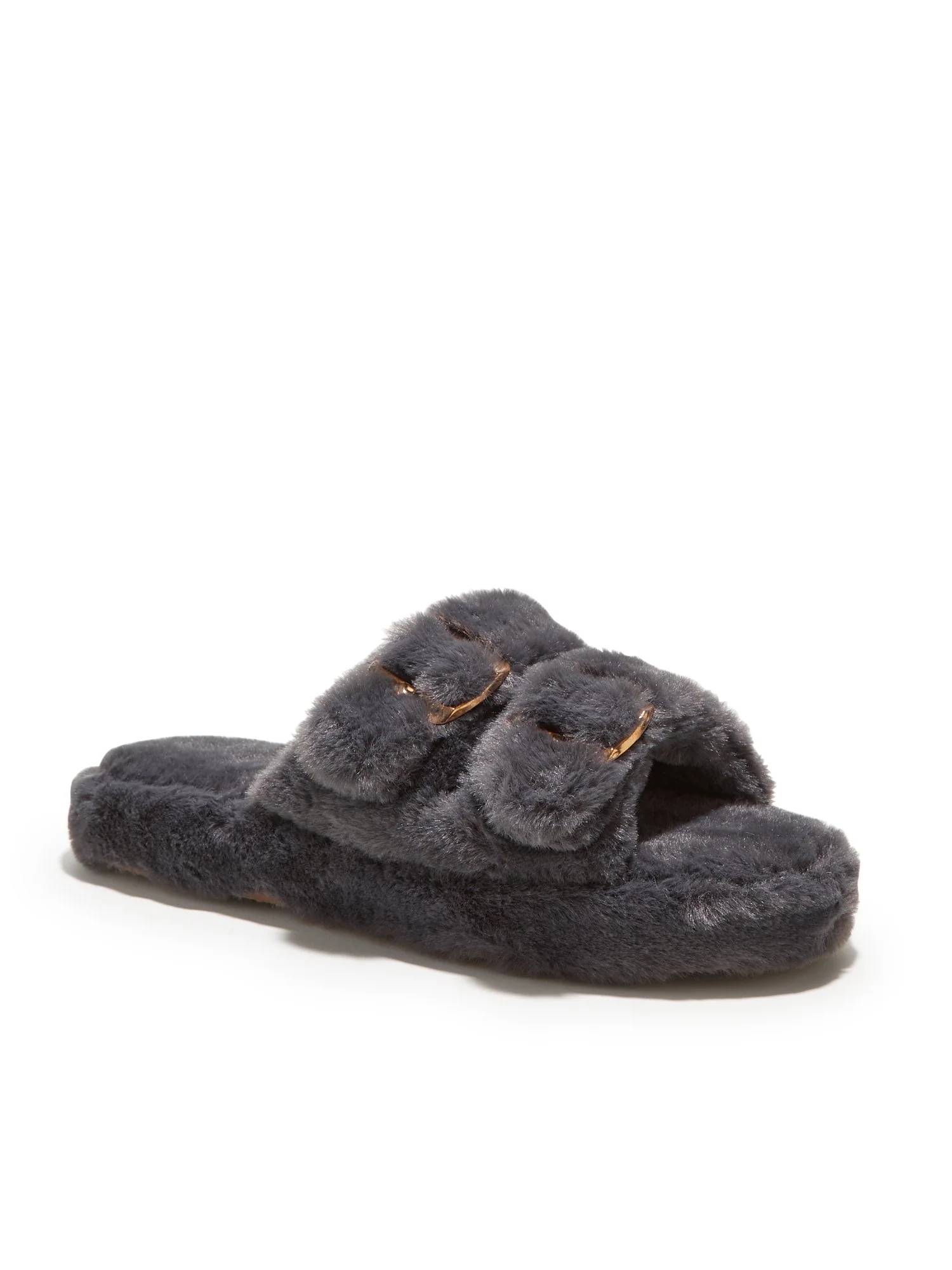 Double-Buckle Faux-Fur Slippers - Image 5