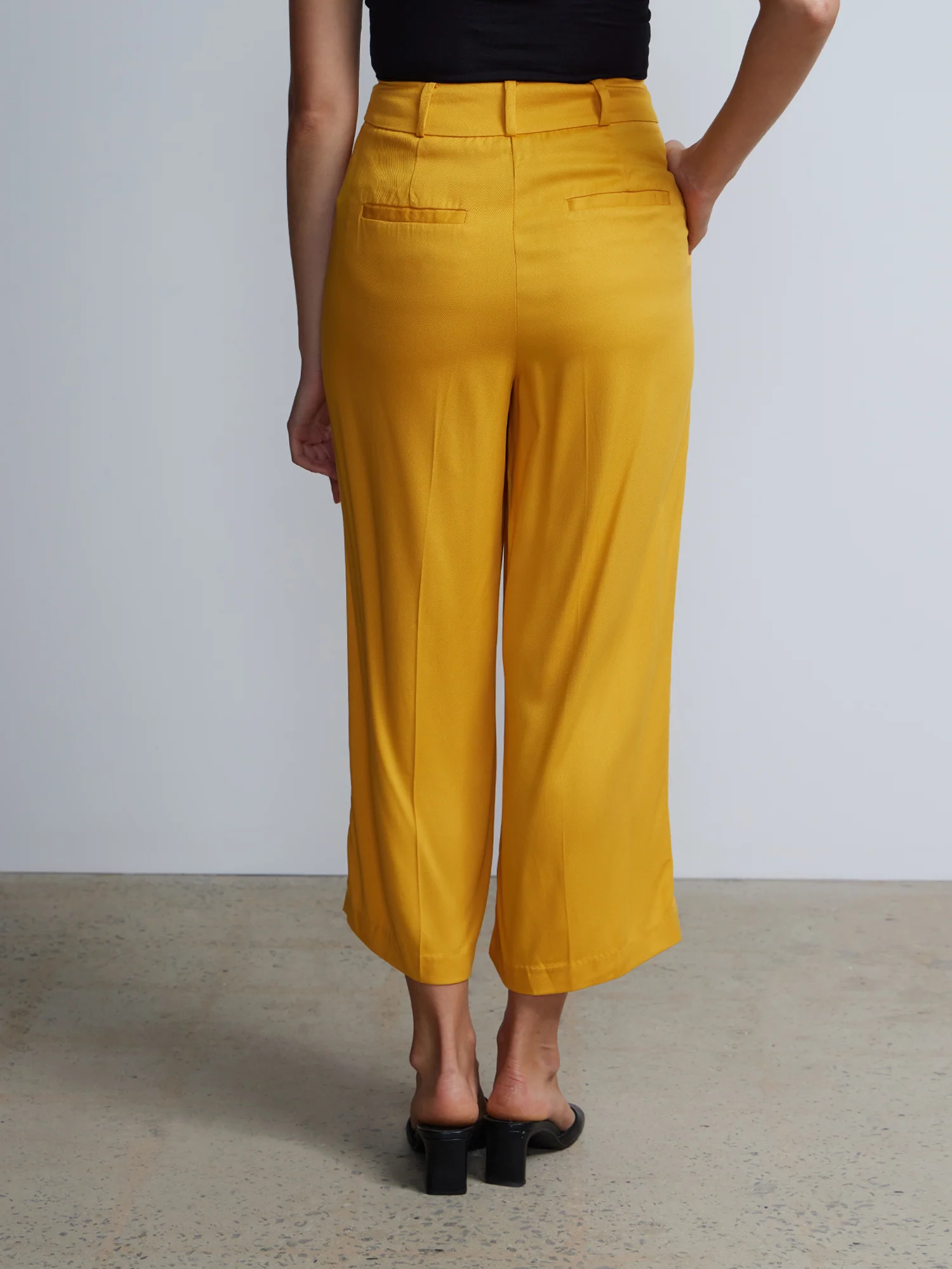 Double Button Twill Wide Leg Pant - Image 8