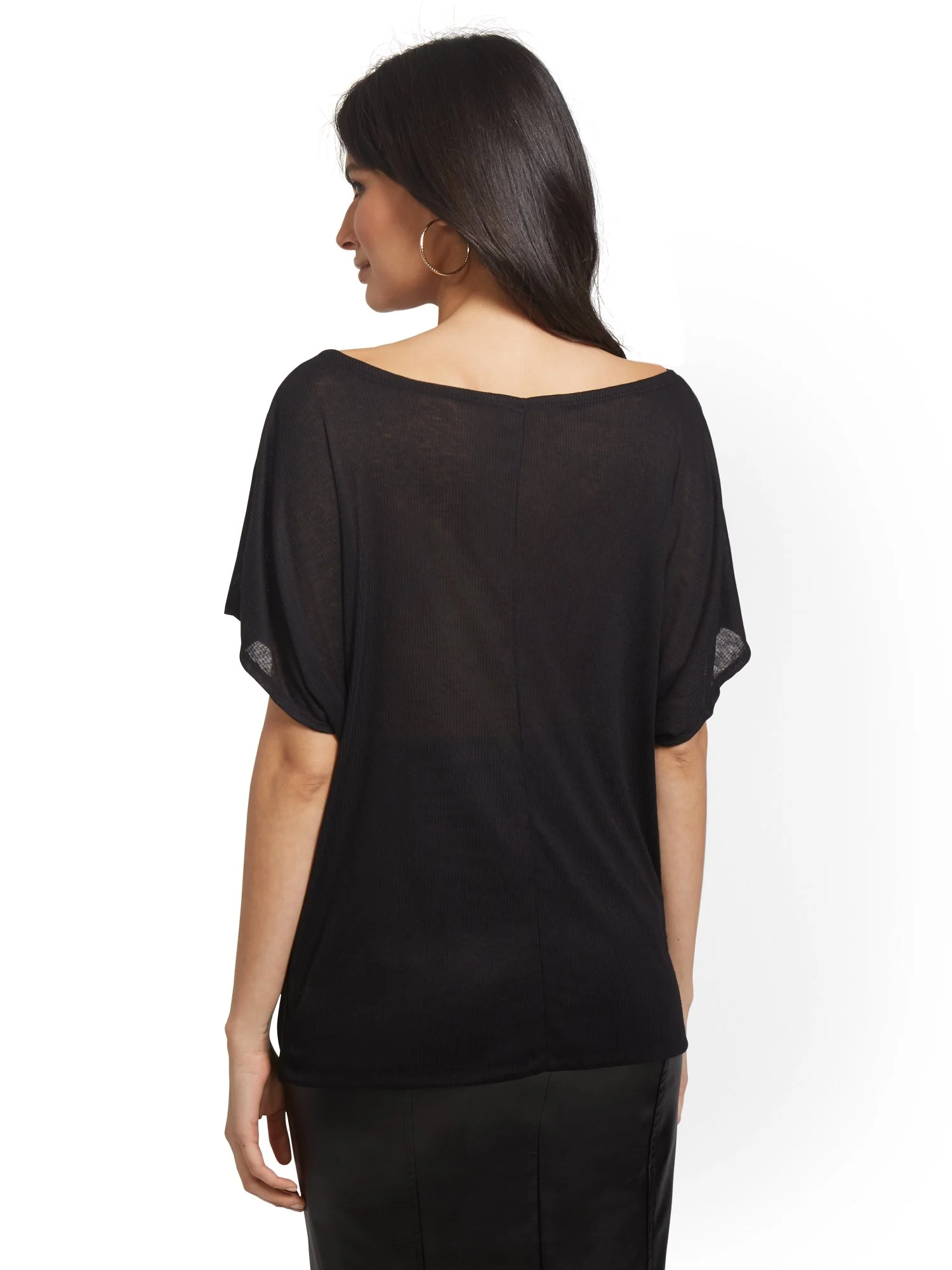 Drape-Front Flutter-Sleeve Top - Sweet Pea - Image 2