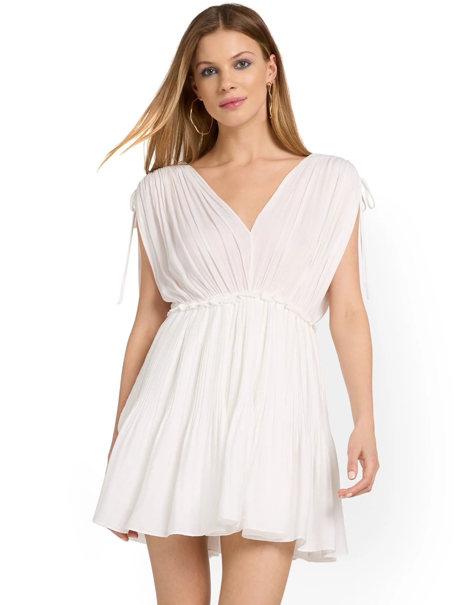 Mustard Seed Draped Satin Flare Dress - Brands We Love - Image 2