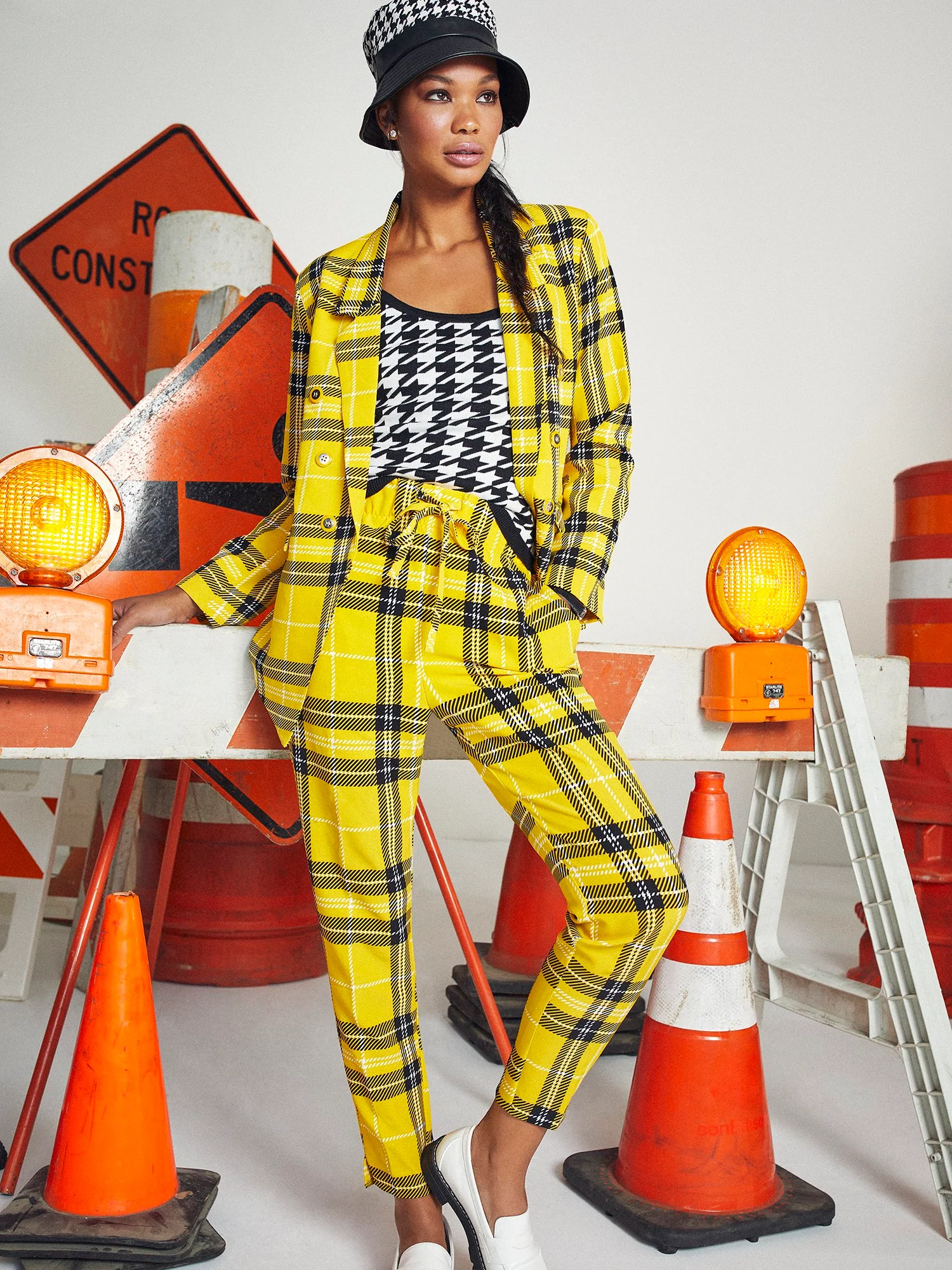 Drawstring Ankle Pant - Plaid - Image 2