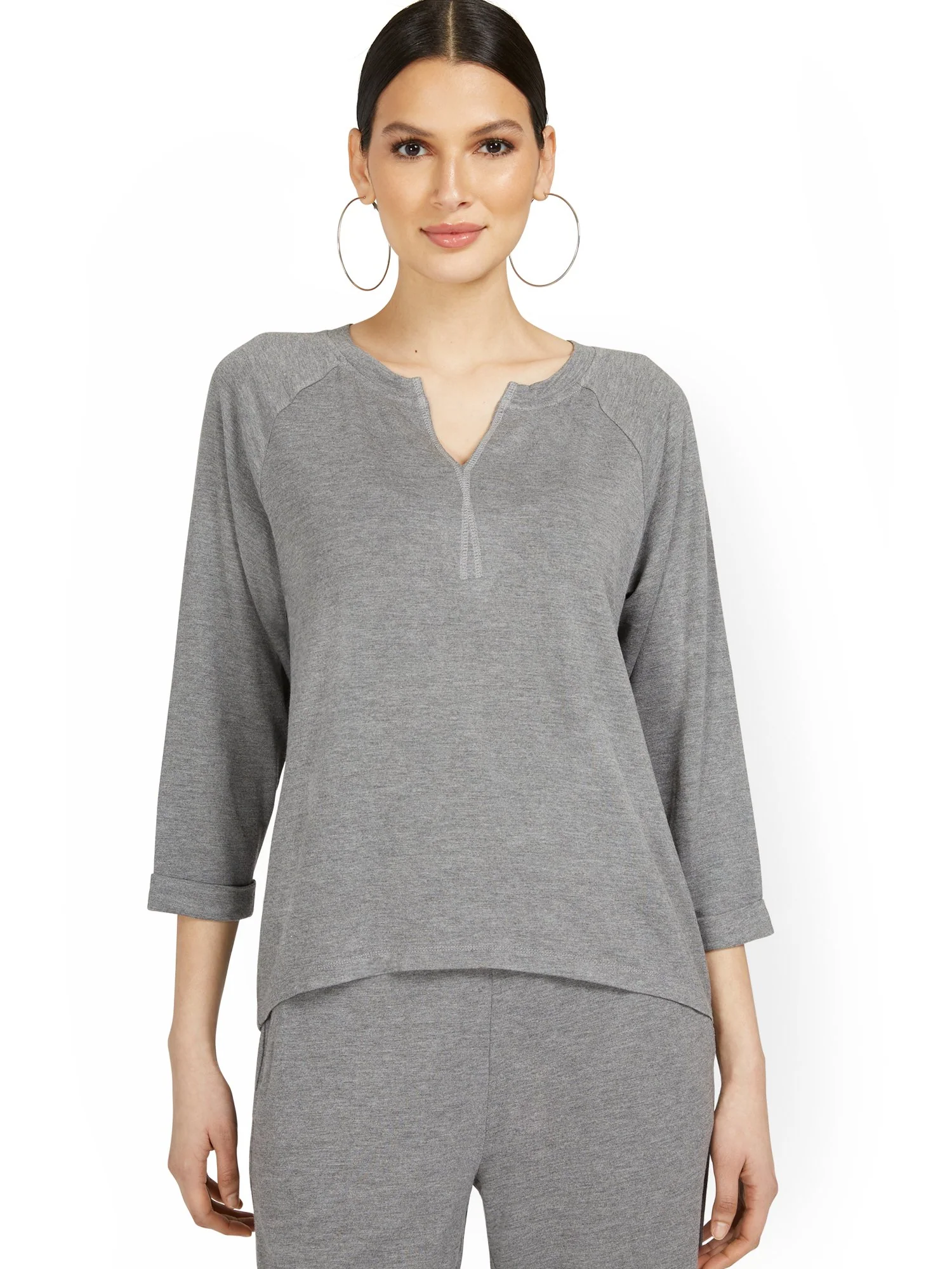 Dreamy French Terry 3/4-Sleeve Top - Image 2