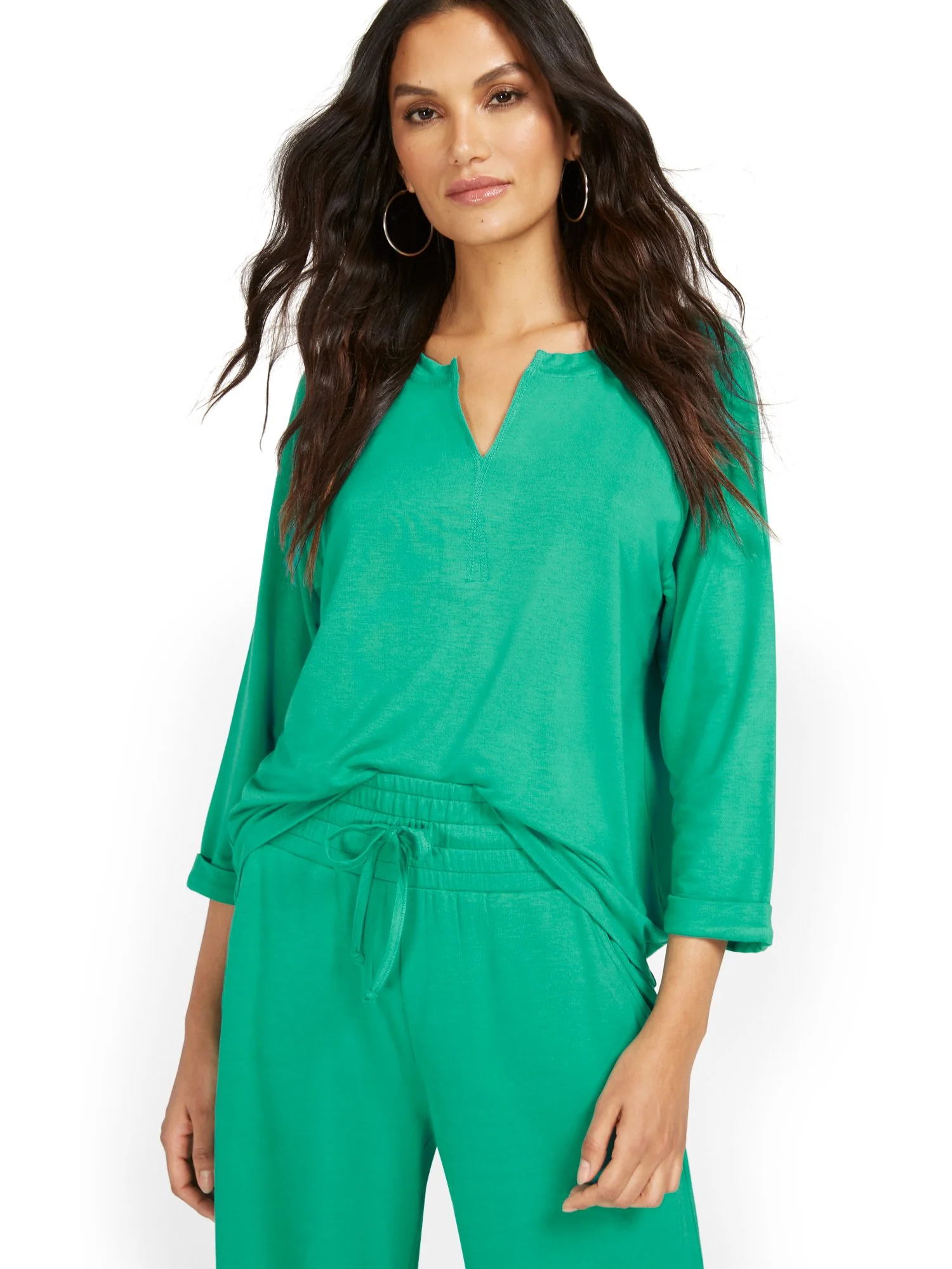 Dreamy French Terry 3/4-Sleeve Top - Image 6