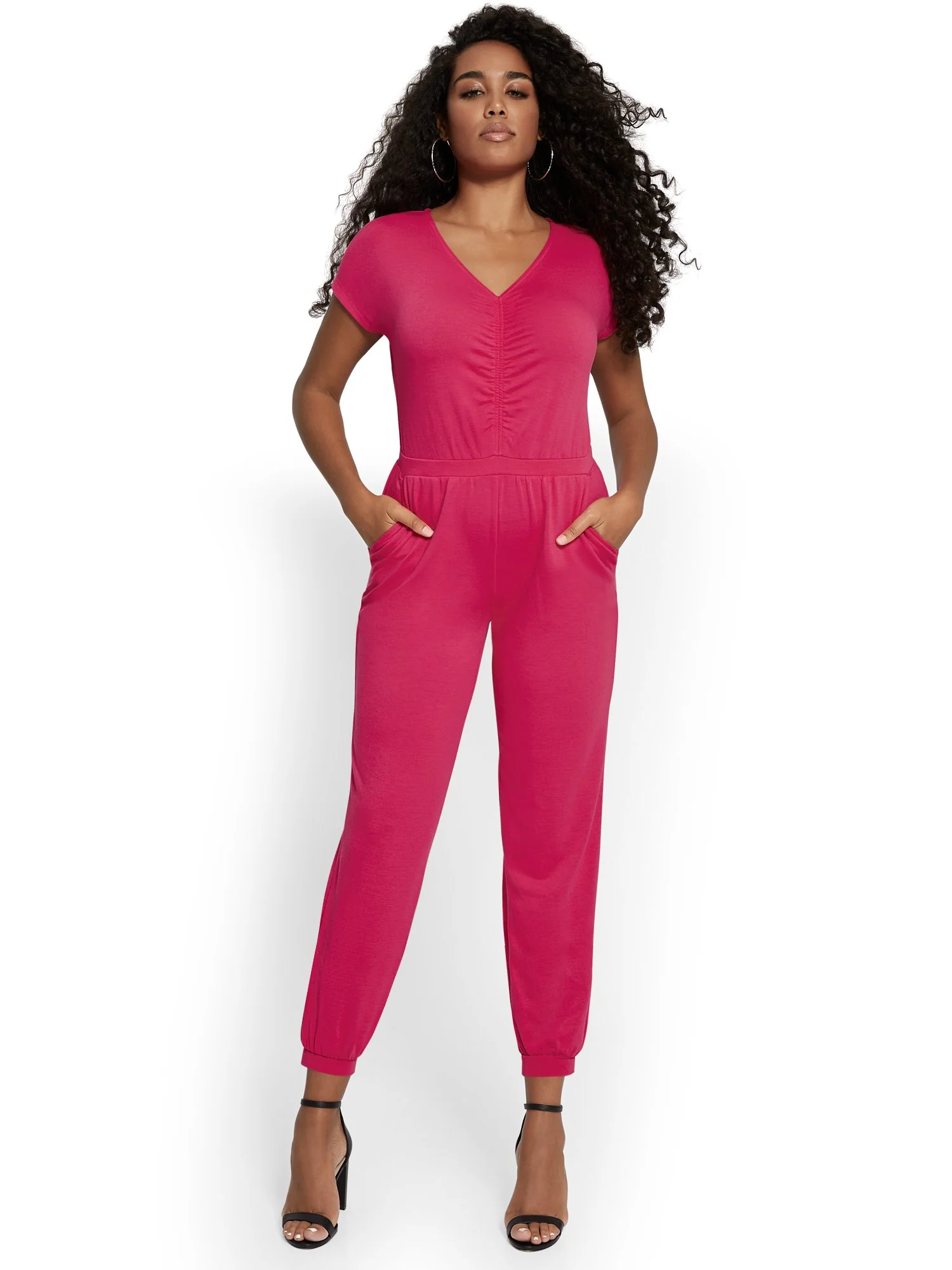 Dreamy French Terry Ruched Jumpsuit - Image 2