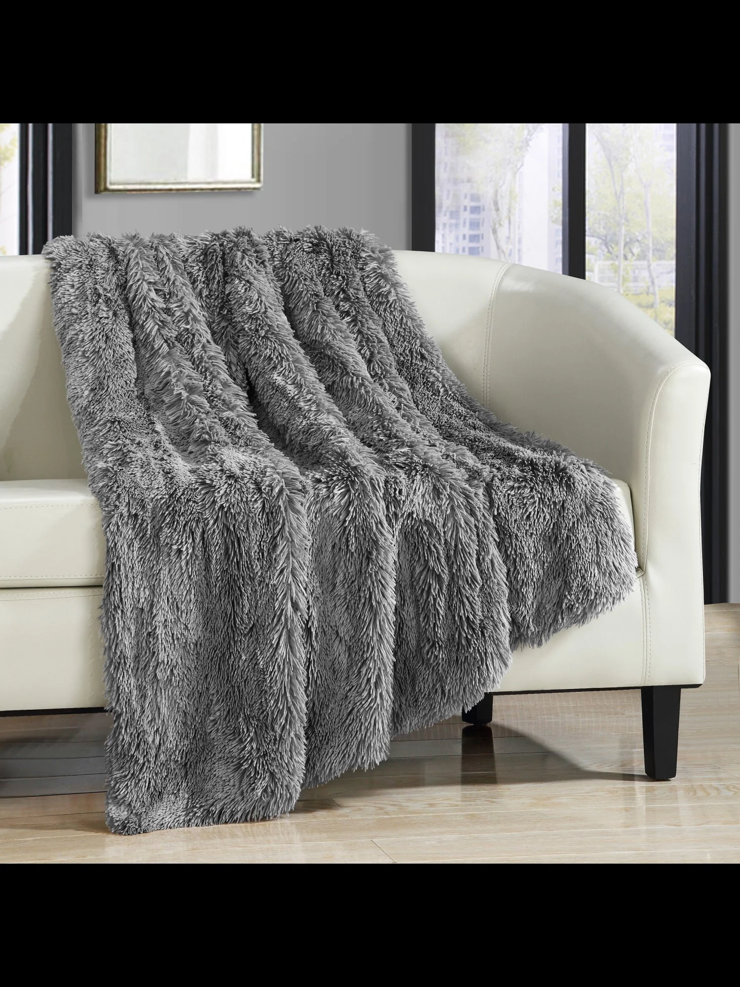Elana Ultra Plush Faux-Fur Throw Blanket - NY&C x Chic Home - Image 2