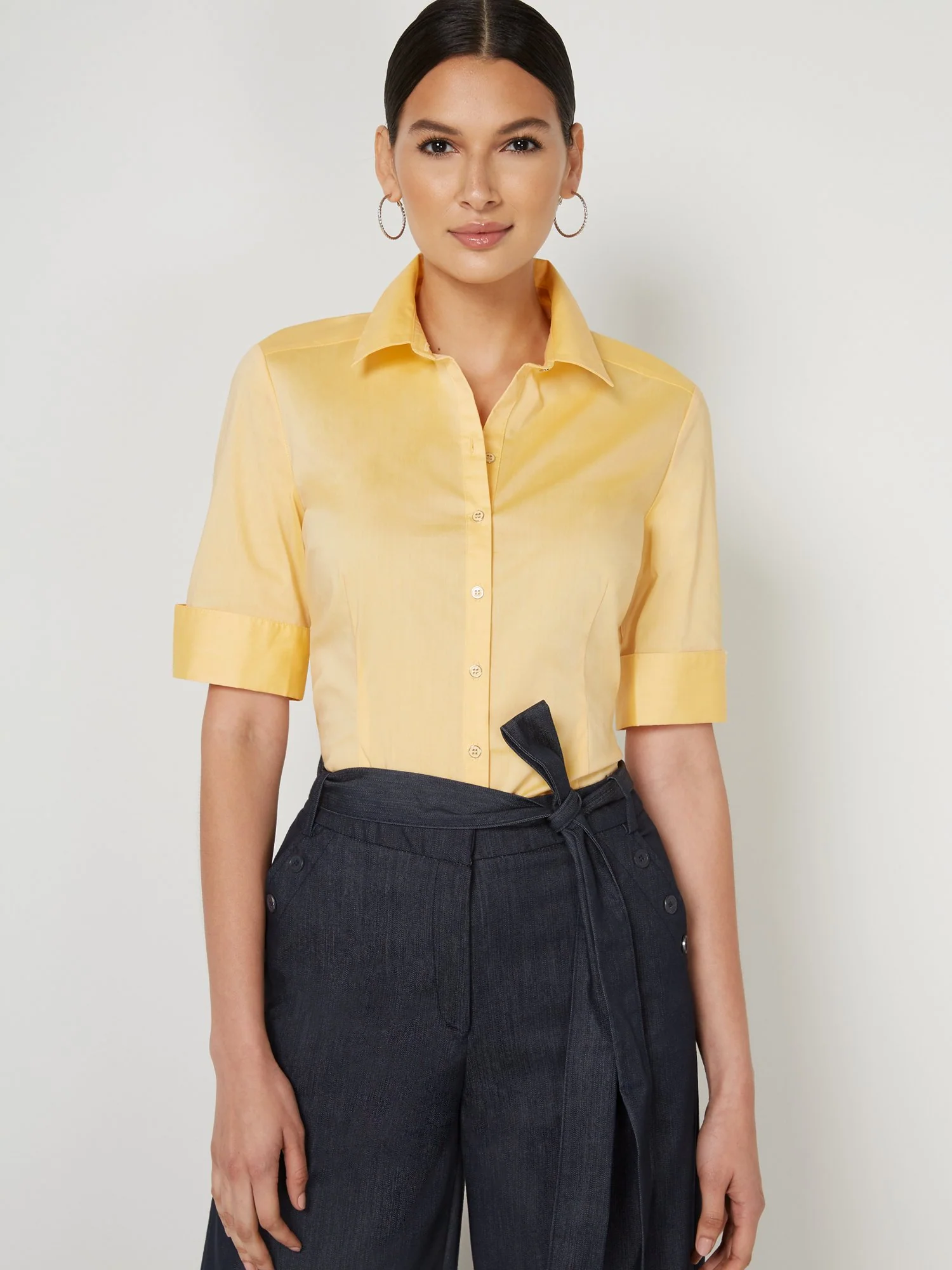 Elbow-Sleeve Button-Down Madison Shirt - 7th Avenue - Image 12