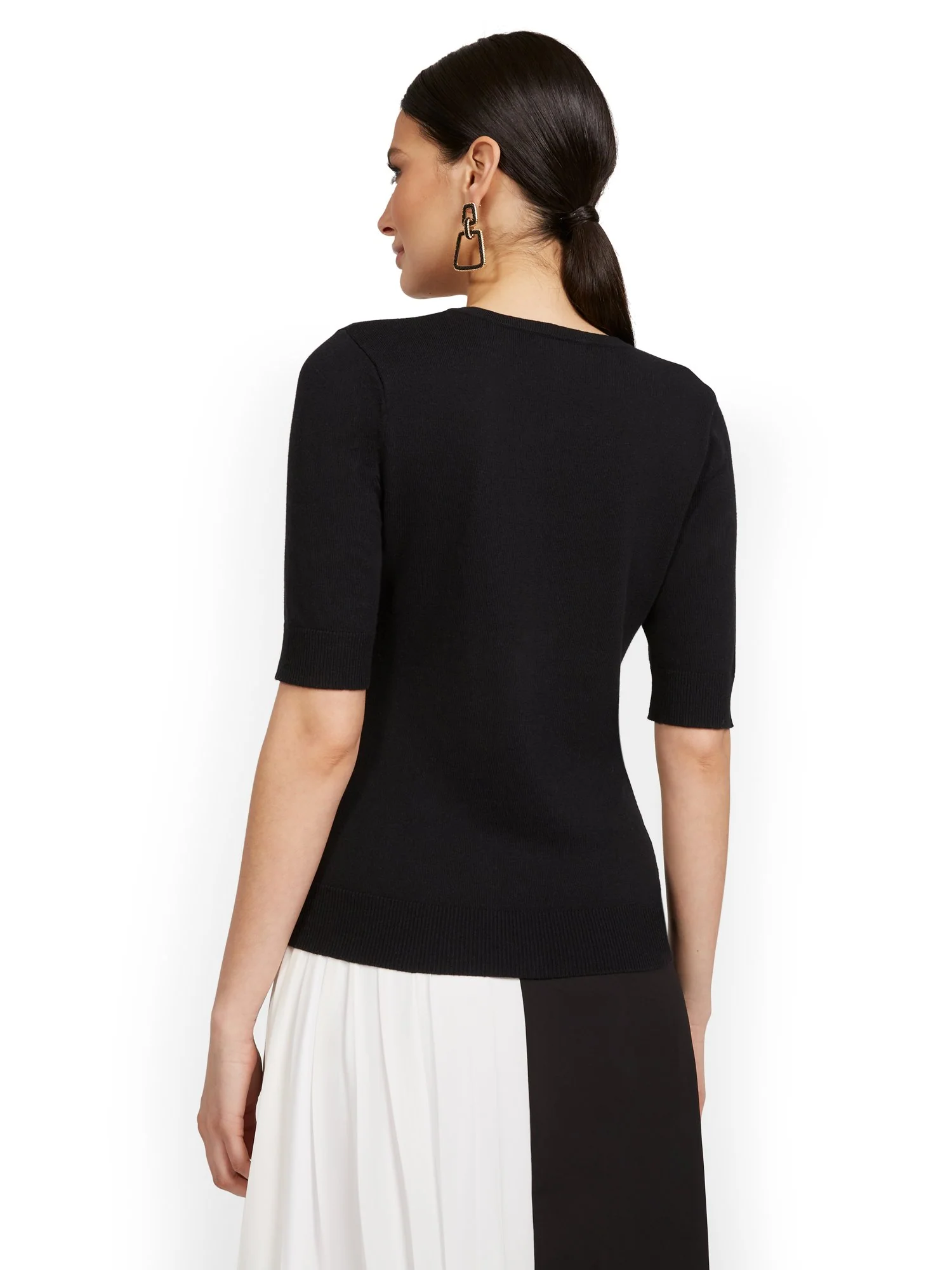 Elbow-Sleeve Chelsea Cardigan - Image 3