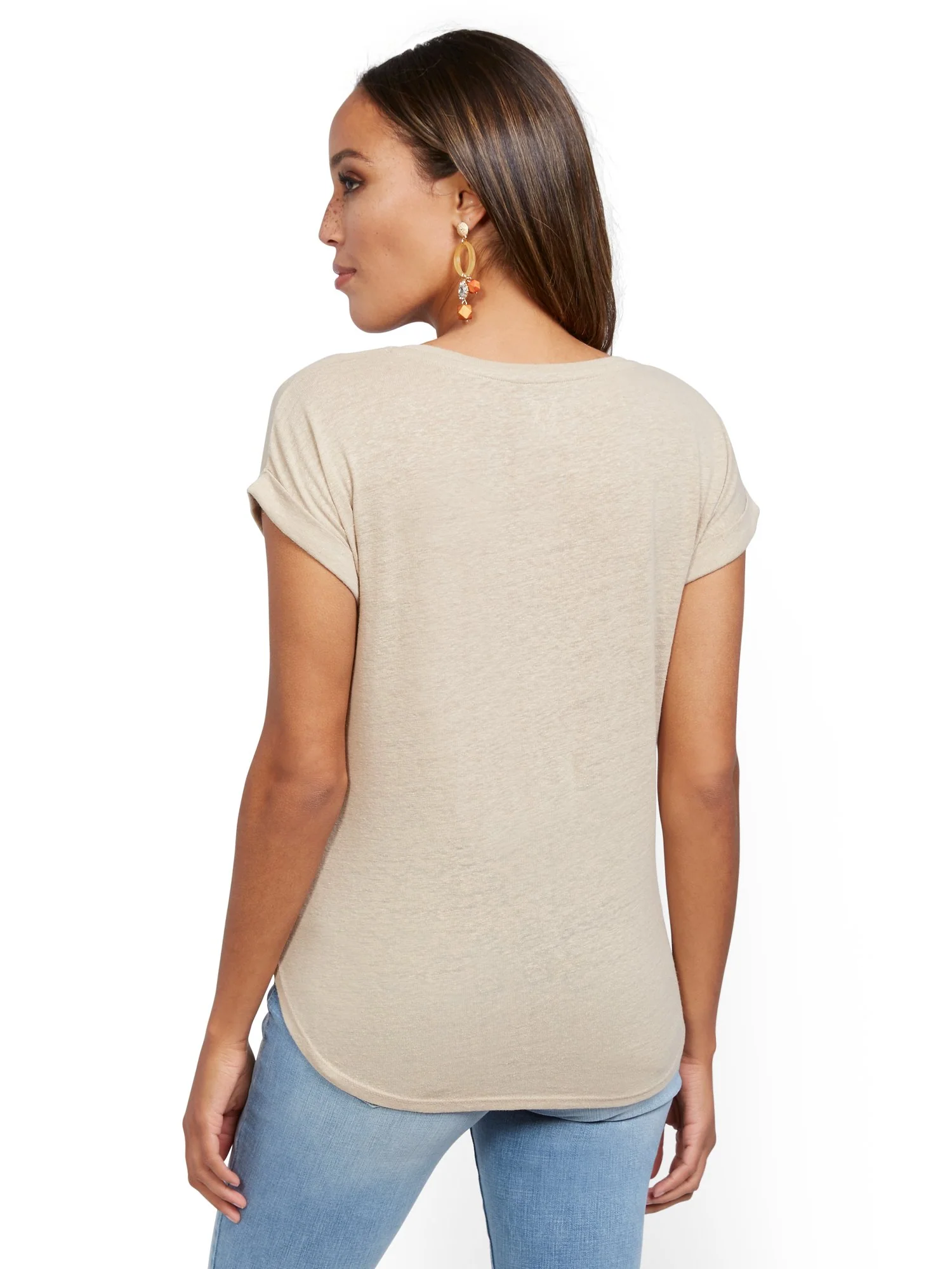 Embellished Linen Tee - Image 6