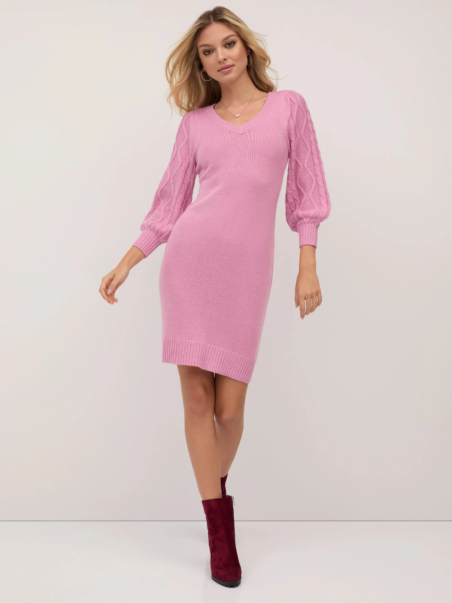 Essential Cable-Sleeve Sweater Dress - Image 4