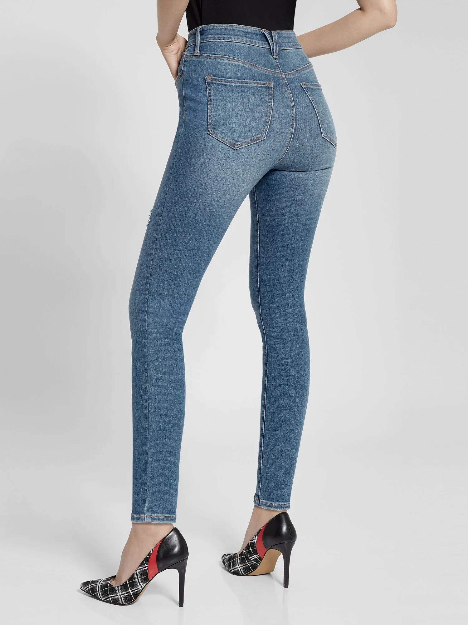 Essential High-Waisted Super-Skinny Jeans - Dark Wash - Image 3