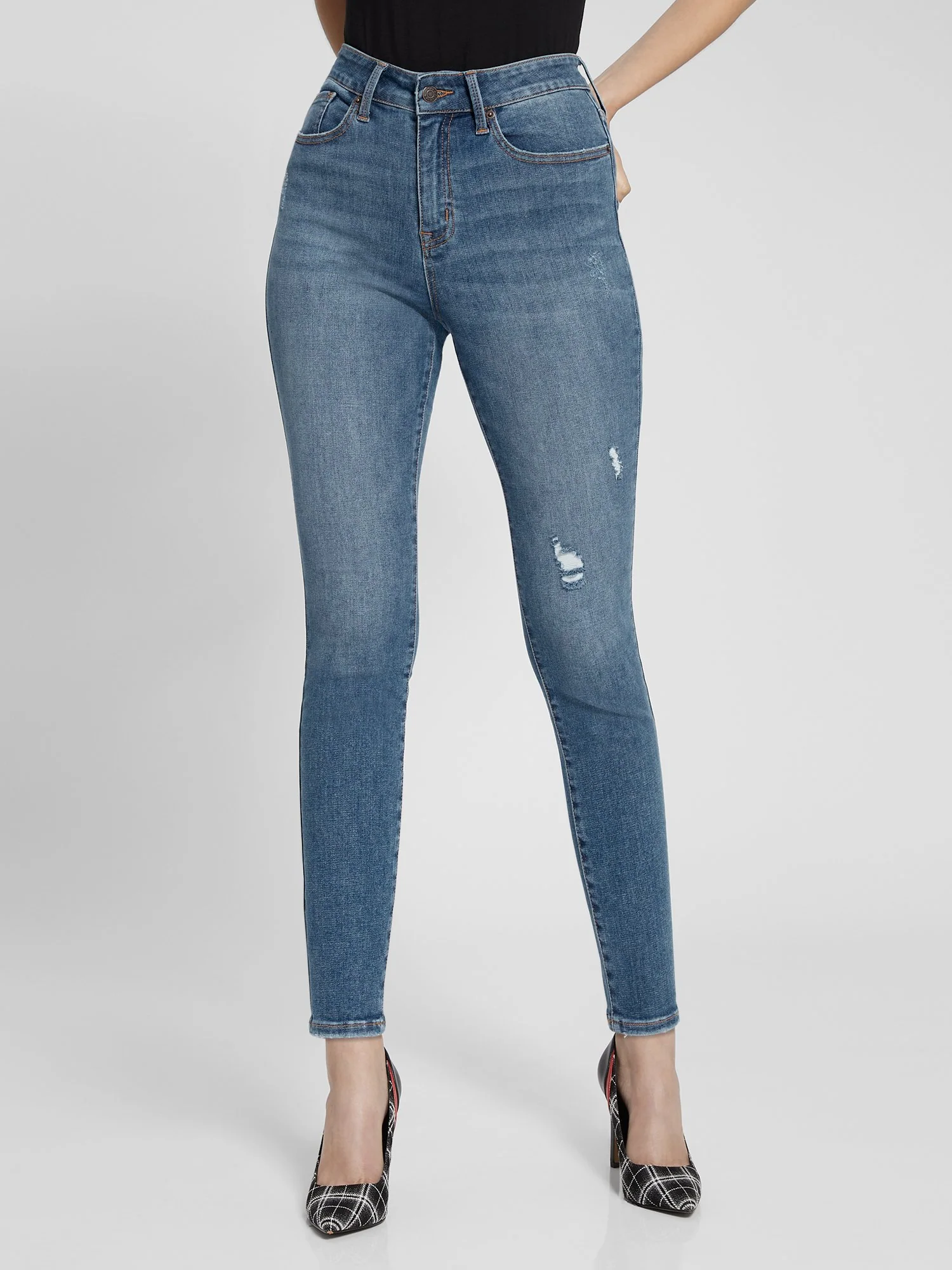 Essential High-Waisted Super-Skinny Jeans - Dark Wash - Image 5