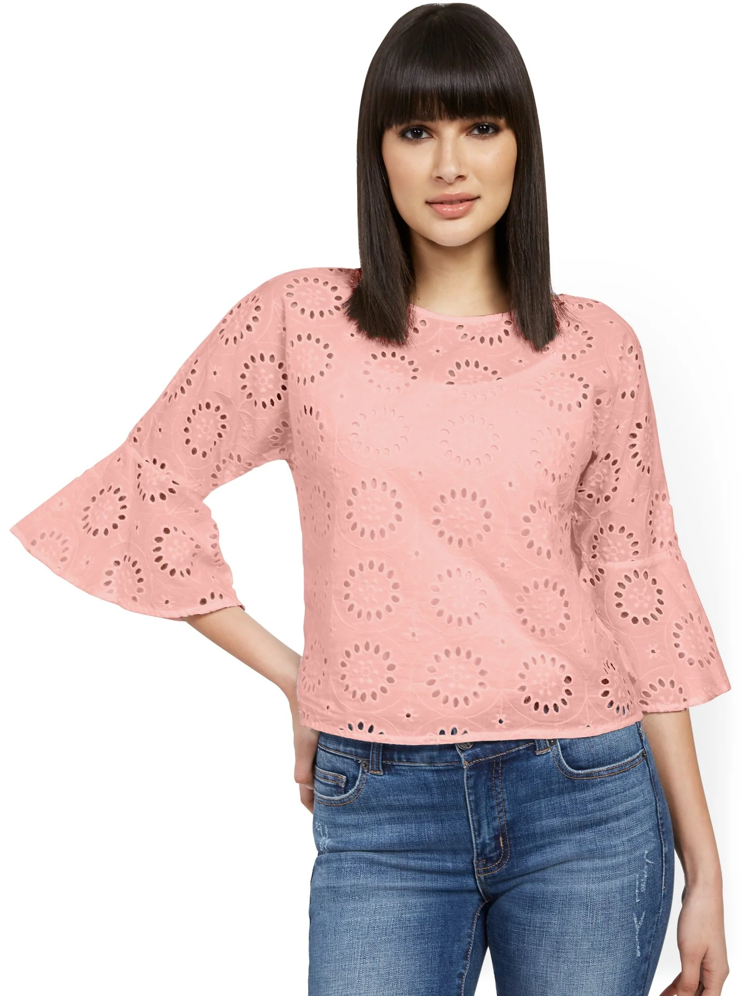 Eyelet Bell-Sleeve Blouse - Image 15