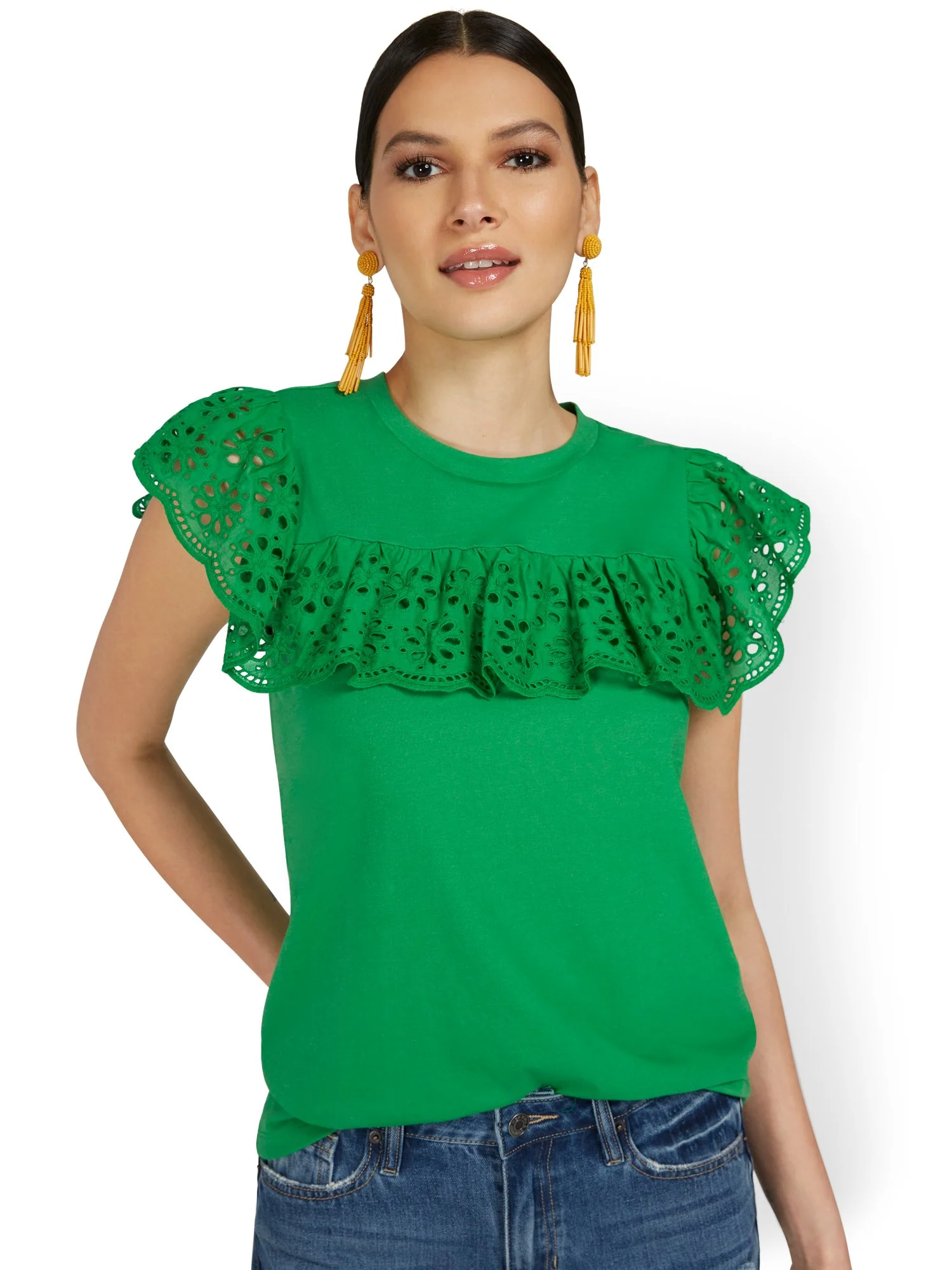 Eyelet Ruffle Top - Image 2