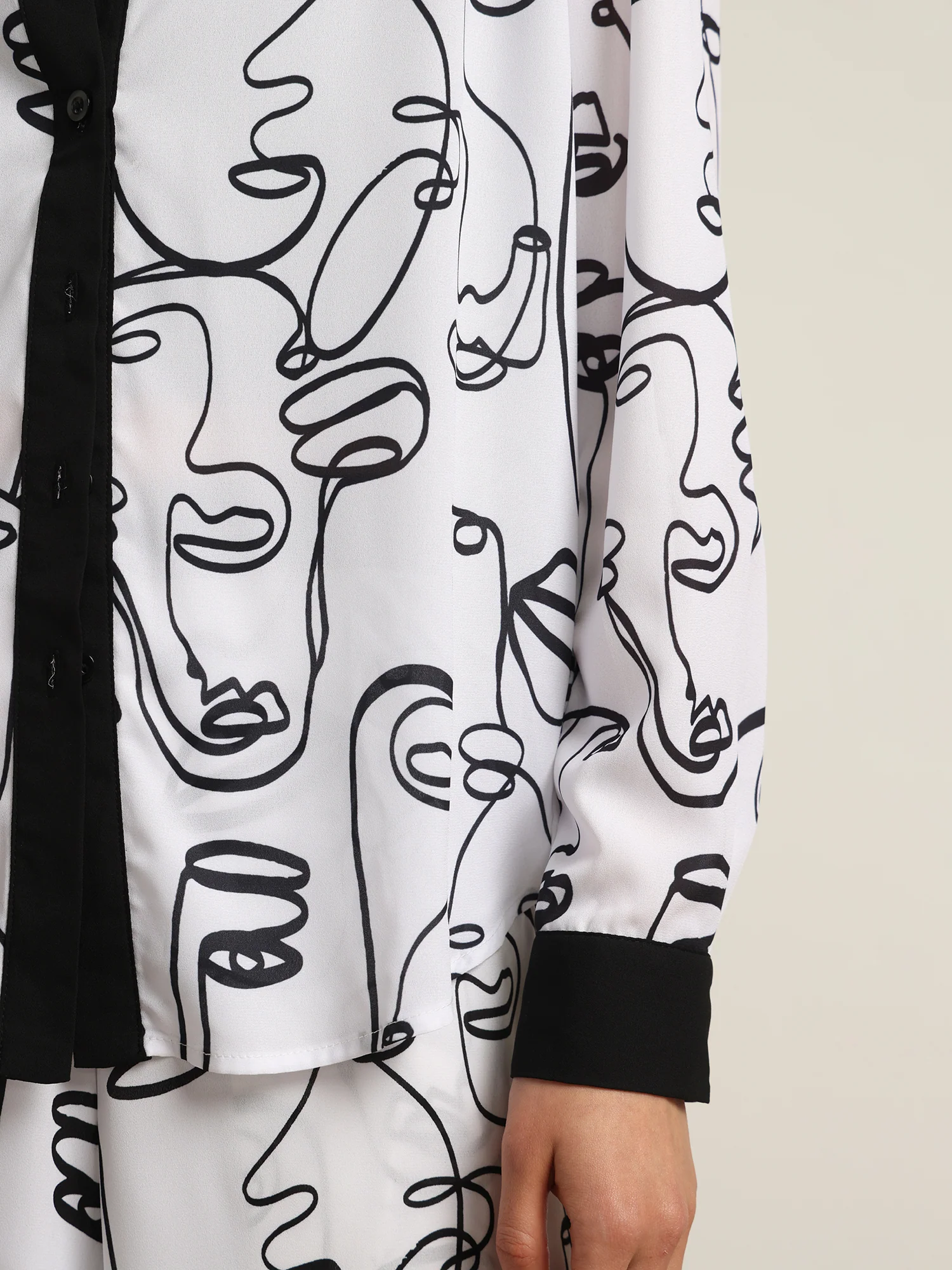 Face-Print Button-Front Blouse - Image 3