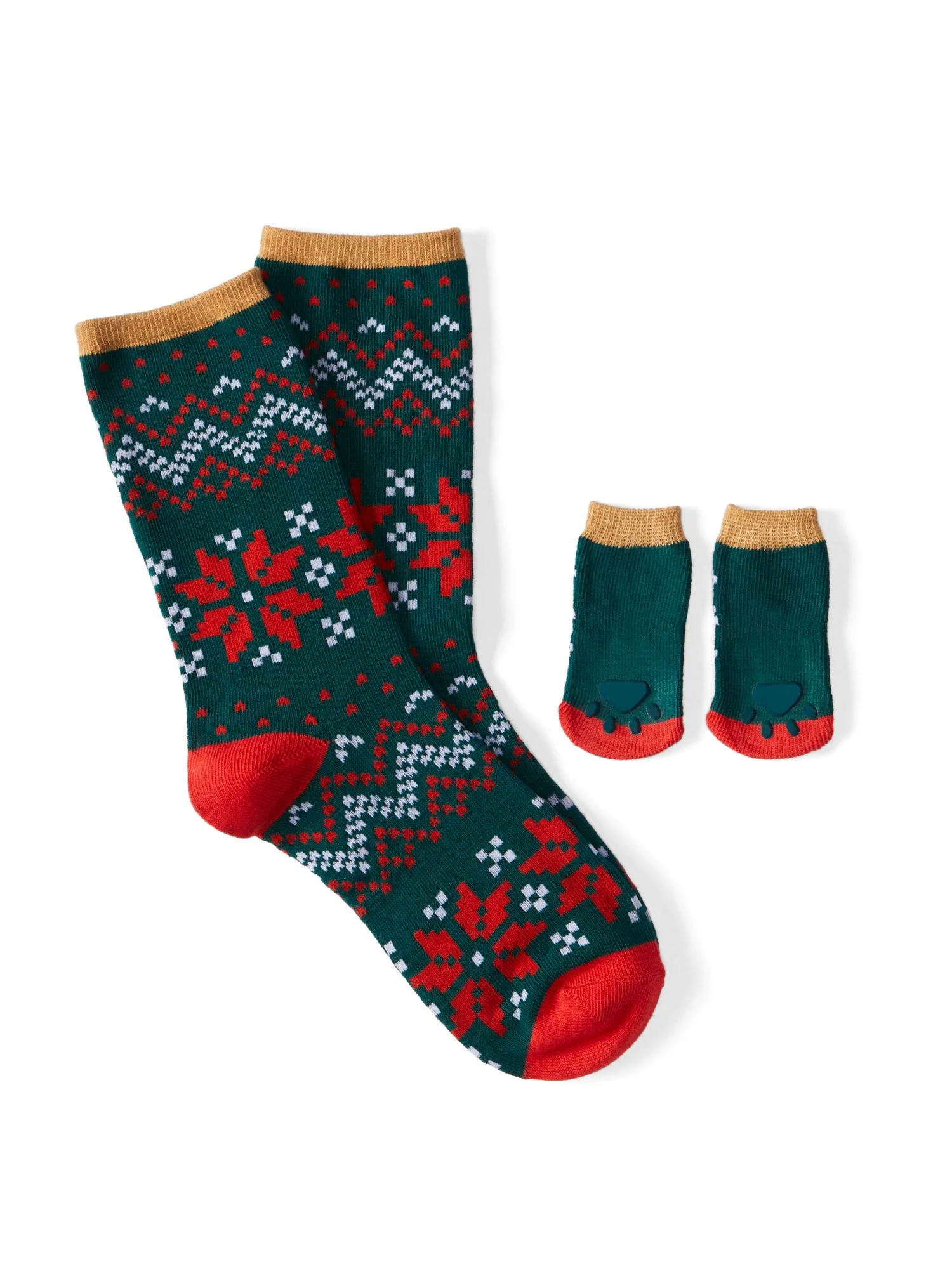 Fair Isle Matching Mom & Dog Socks Set - Image 2