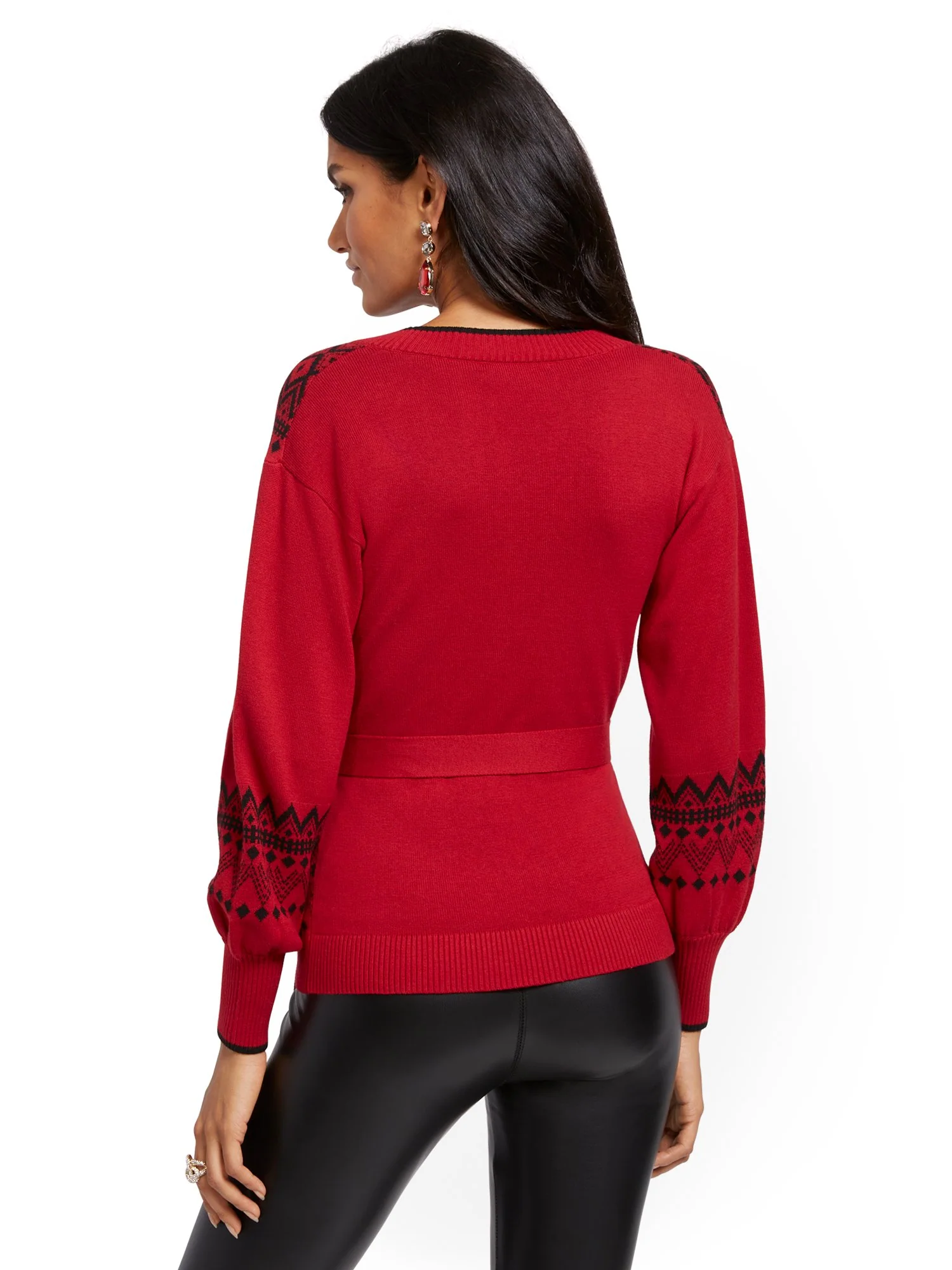 Fair Isle Wrap Sweater - Image 6