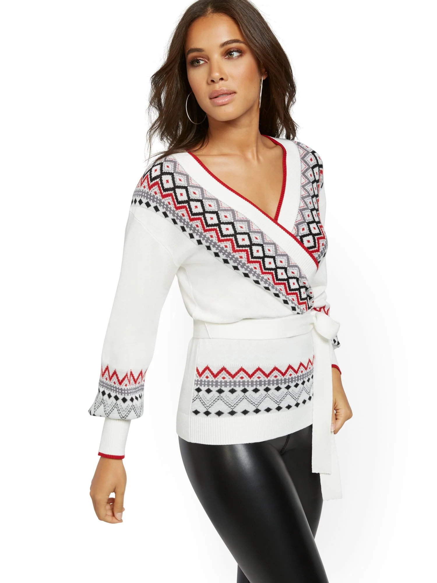 Fair Isle Wrap Sweater - Image 9