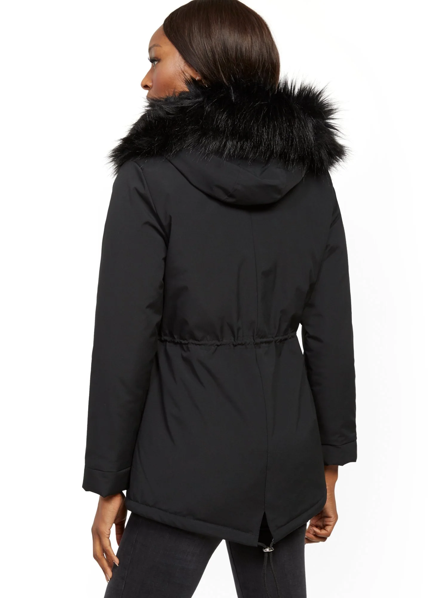 Faux-Fur Trim Hooded Anorak Jacket - Image 3