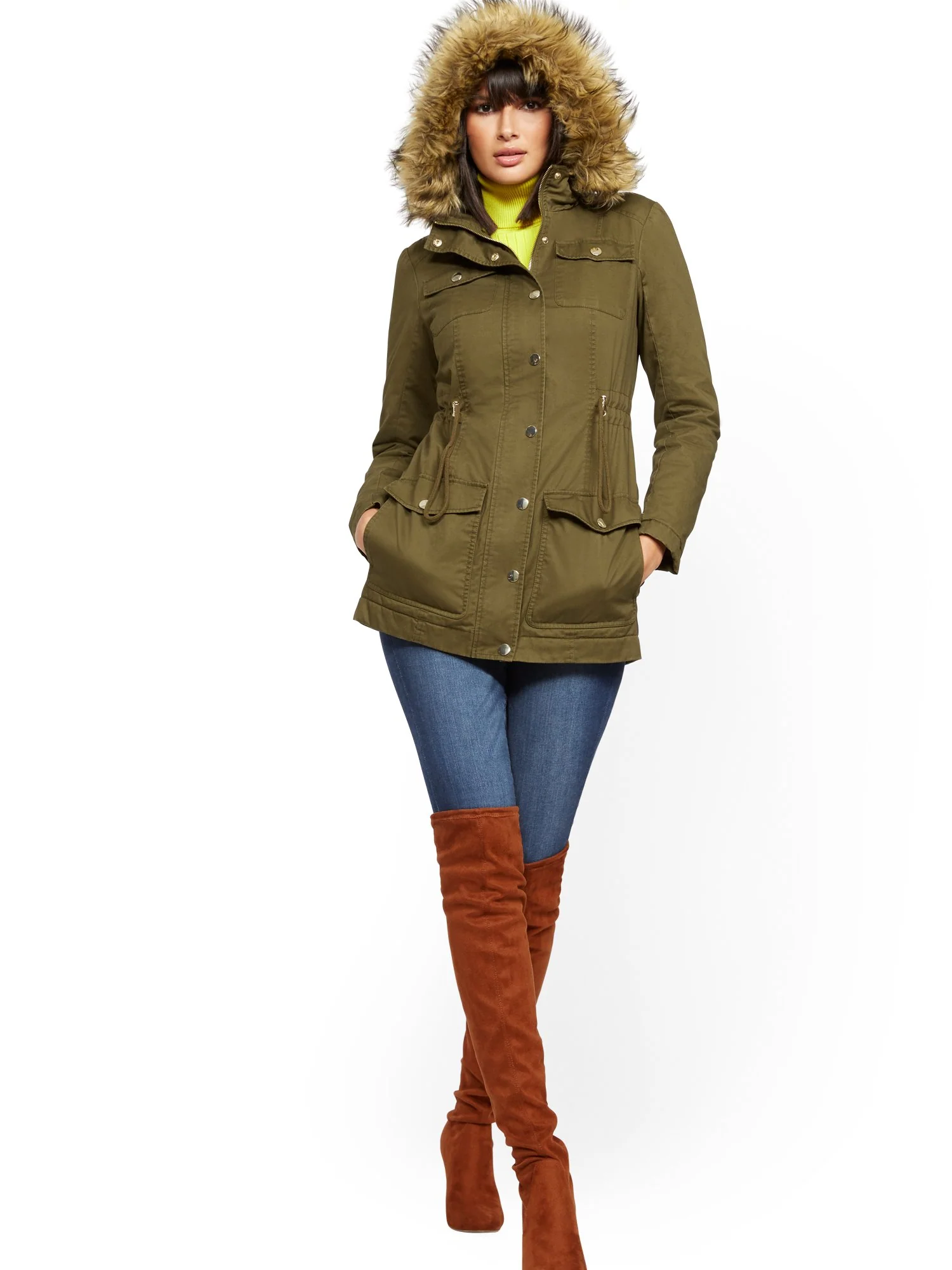 Faux Fur-Trim Sherpa-Lined Cozy Anorak - Image 10