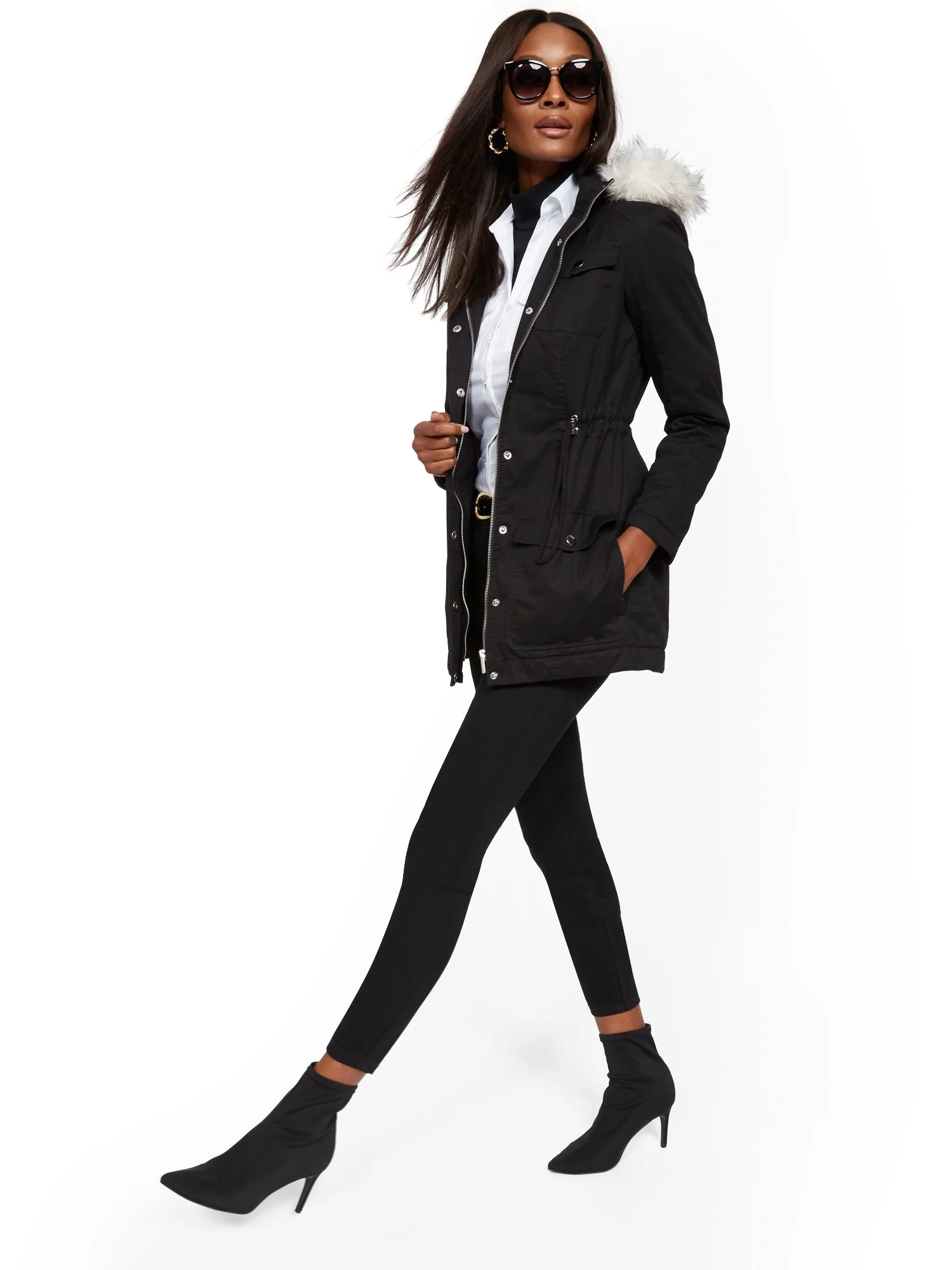 Faux Fur-Trim Sherpa-Lined Cozy Anorak - Image 2