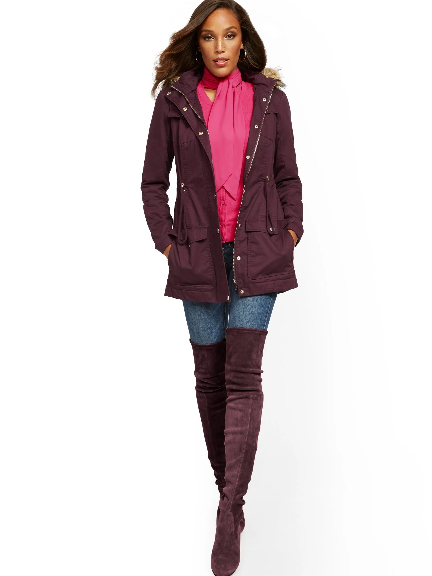 Faux Fur-Trim Sherpa-Lined Cozy Anorak - Image 22