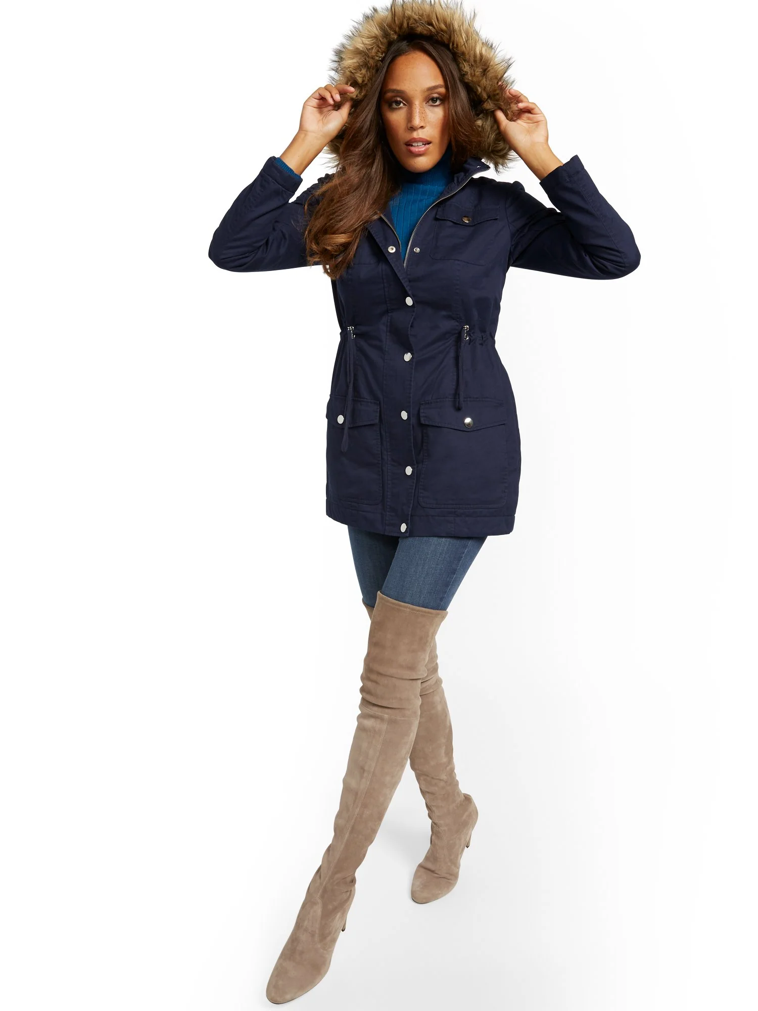 Faux Fur-Trim Sherpa-Lined Cozy Anorak - Image 6