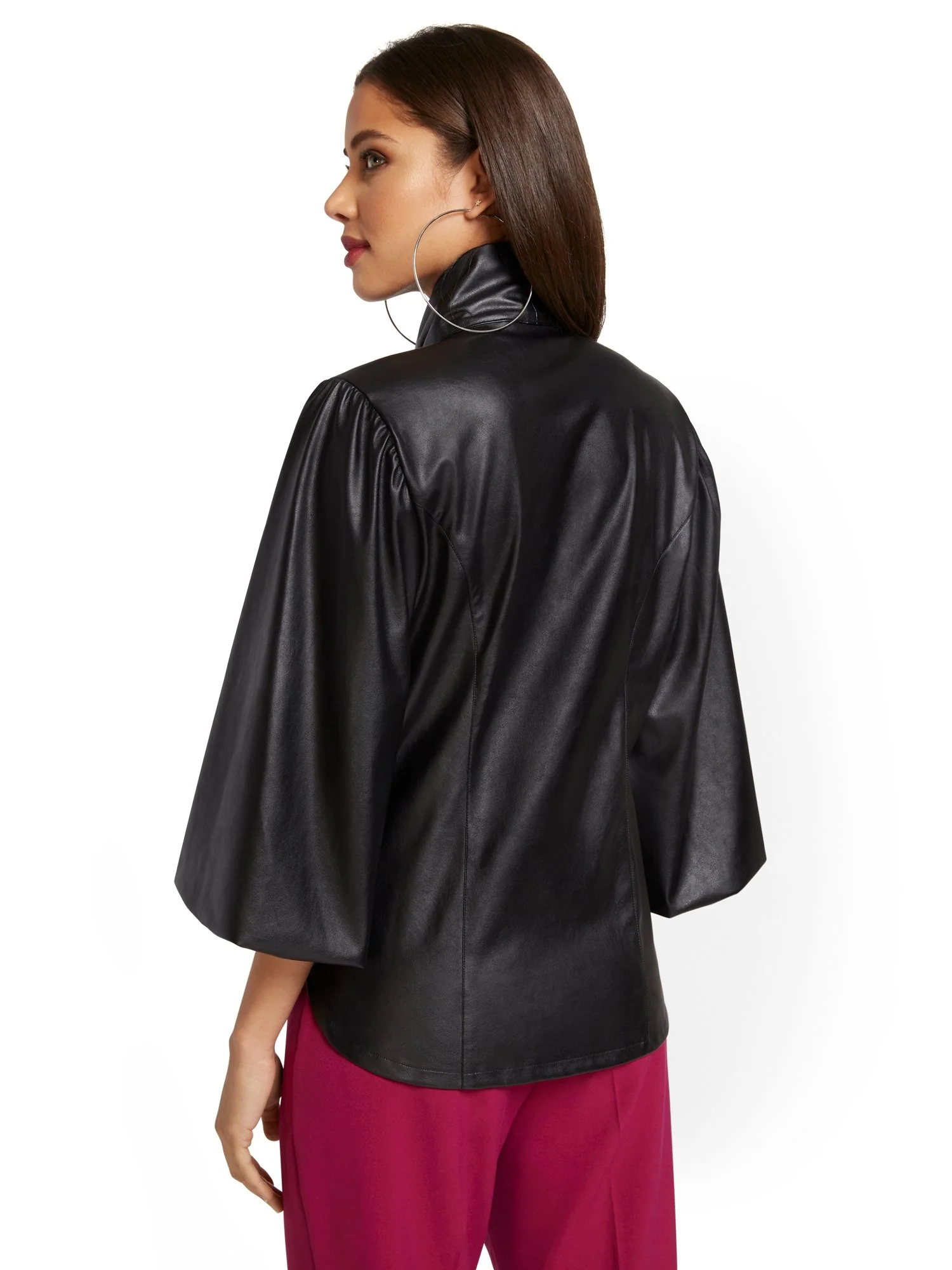 Faux-Leather Bow Top - Image 3