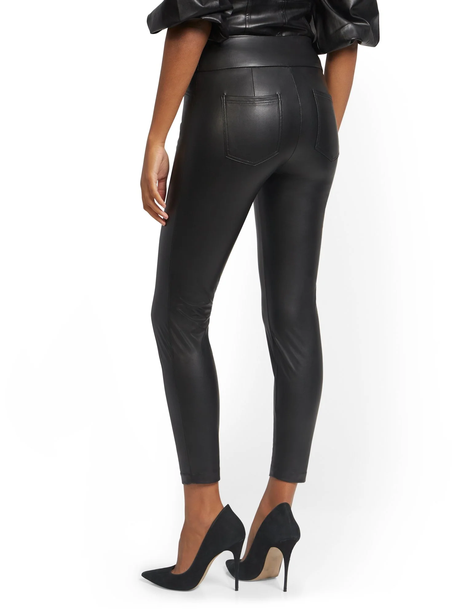 Faux-Leather Carrie Pull-On Ankle Pant - Image 3