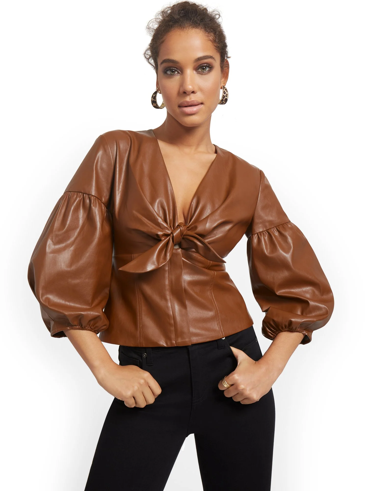 Faux-Leather Corset Top - Image 6
