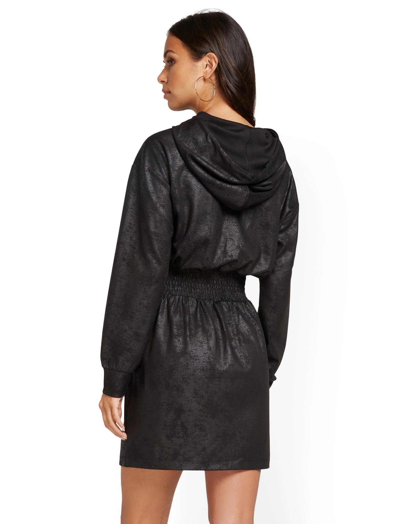 Faux-Leather Hooded Corset Dress - Image 3