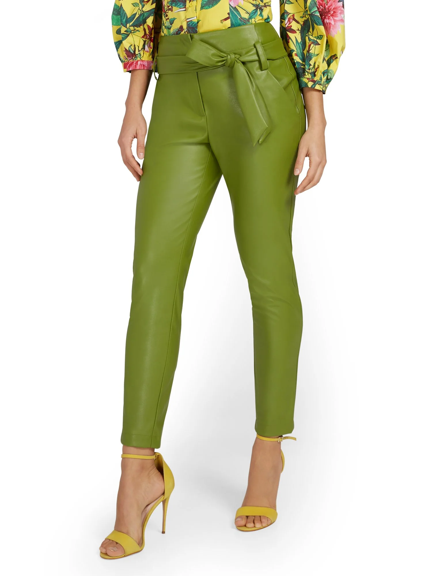 Faux-Leather Madie Paperbag Ankle Pant - Image 15