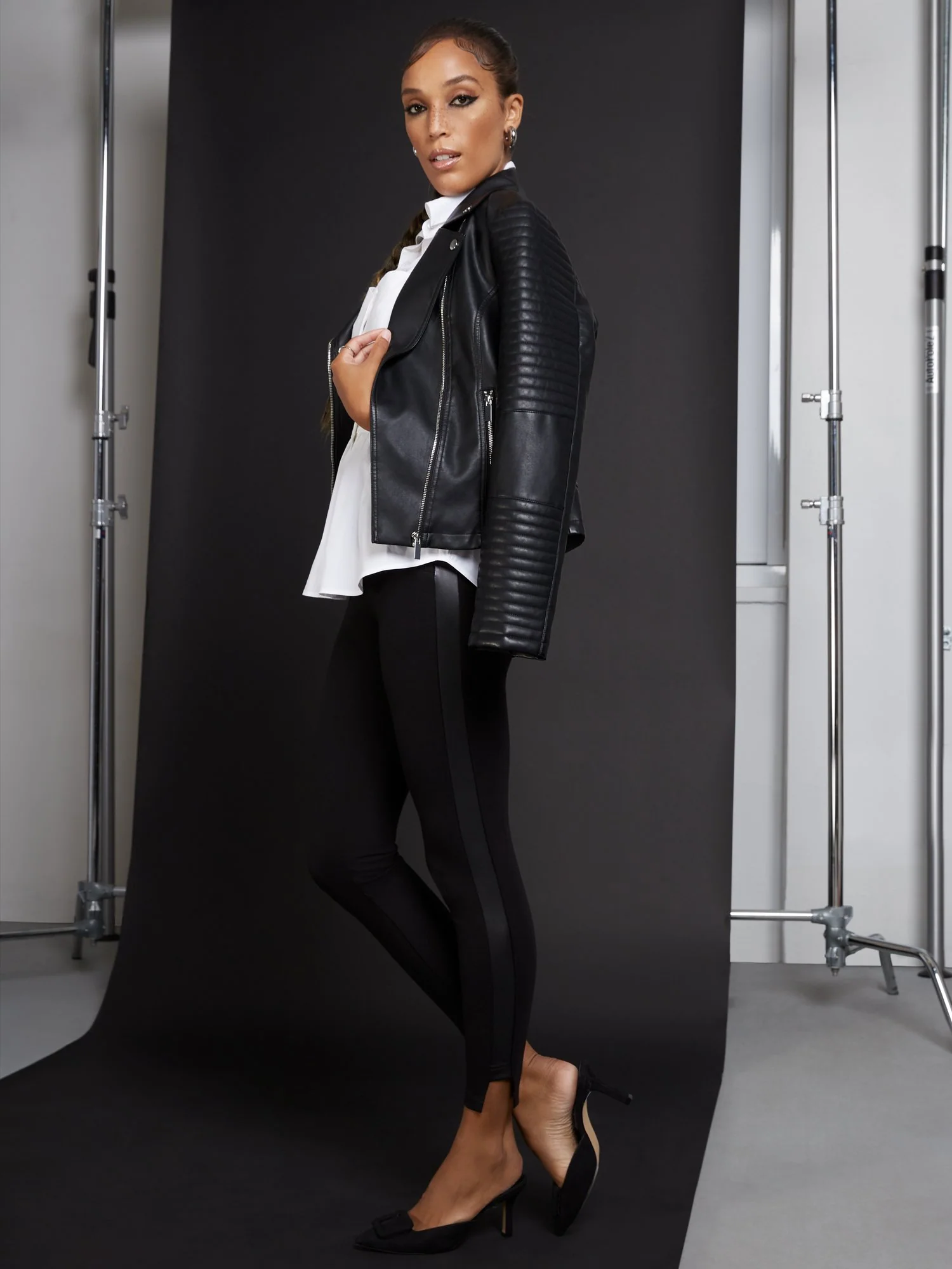 Faux-Leather Panel Legging - Image 2